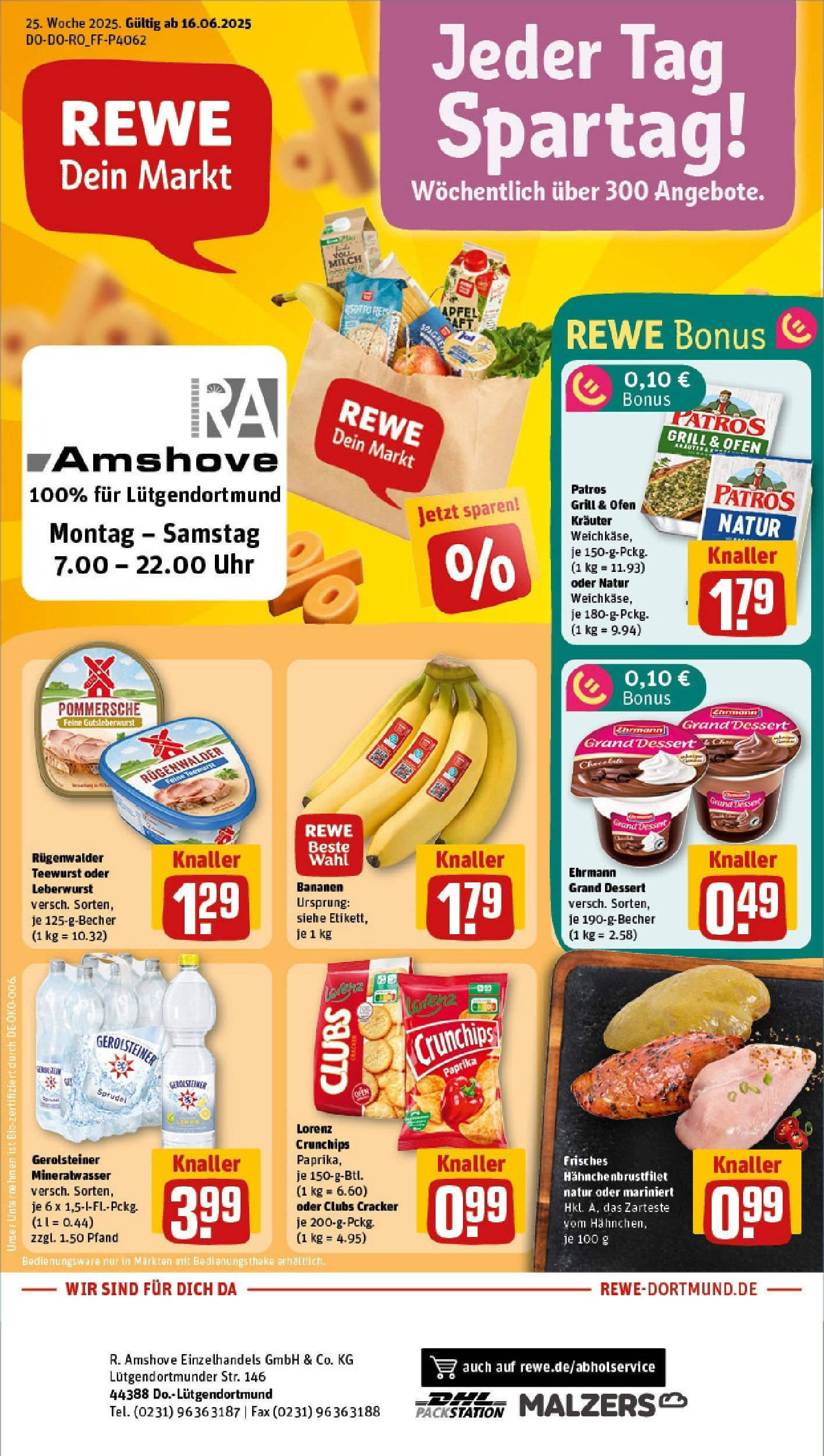 REWE Prospekt ab 15.06.2025 zum Blättern » Angebote | Seite: 1 | Produkte: Ofen, Grill, Patros, Uhr