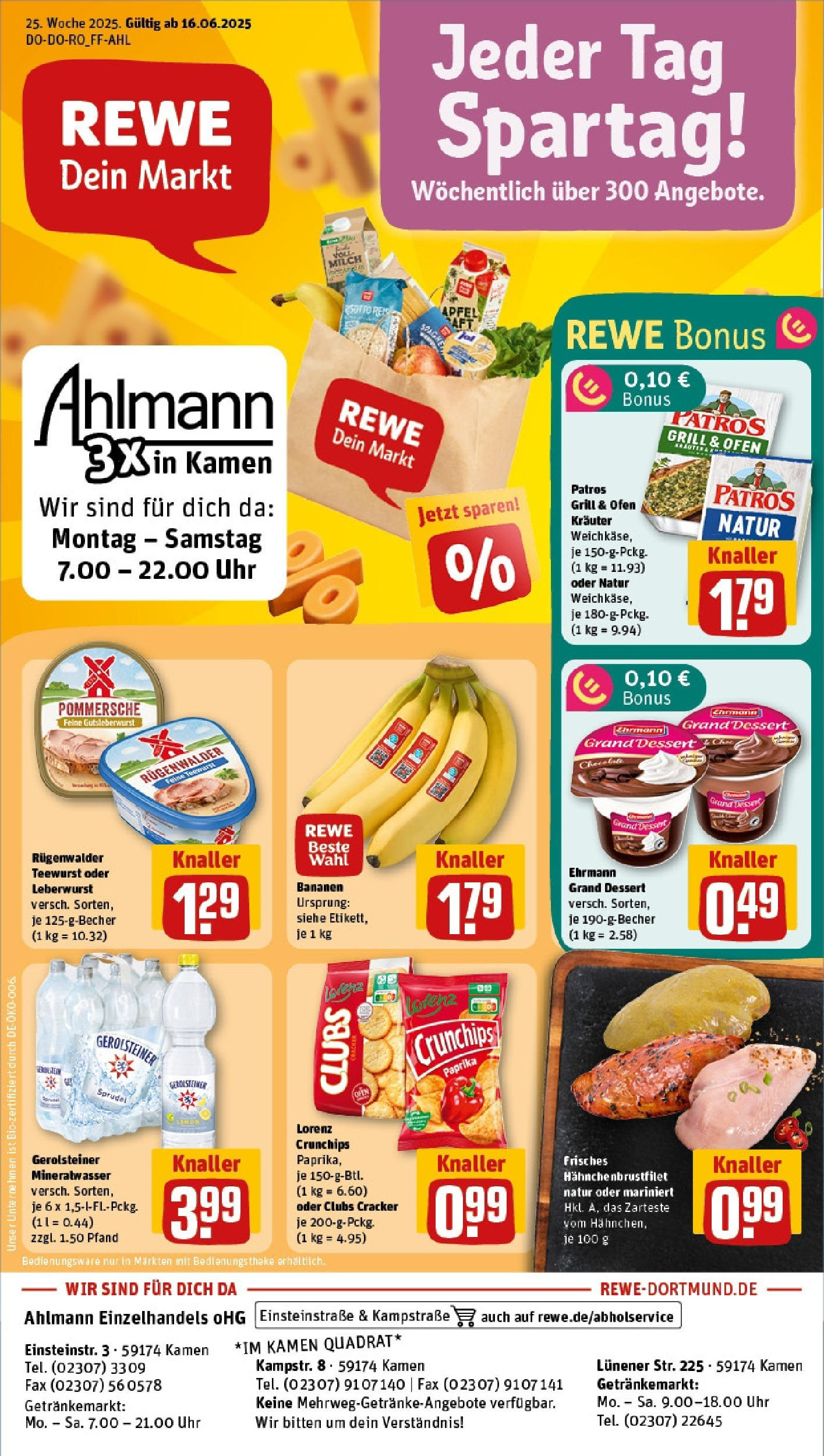 REWE Prospekt ab 15.06.2025 nächste Woche - Prospekt Kamen Vorschau von dem Prospekt des Geschäftes Rewe, gültig ab dem 15.06.2025