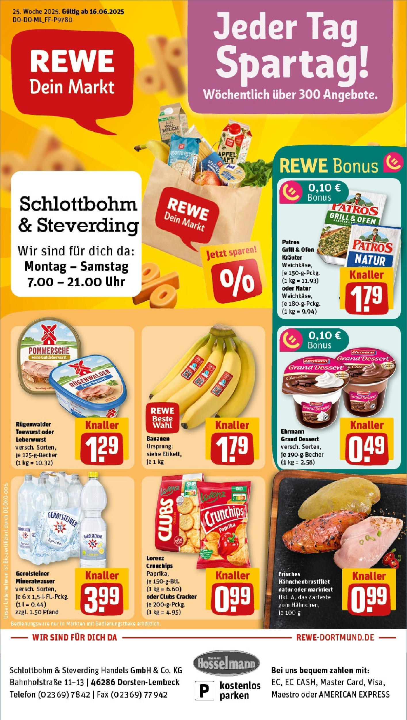 REWE Prospekt ab 15.06.2025 nächste Woche - Prospekt Dorsten Vorschau von dem Prospekt des Geschäftes Rewe, gültig ab dem 15.06.2025