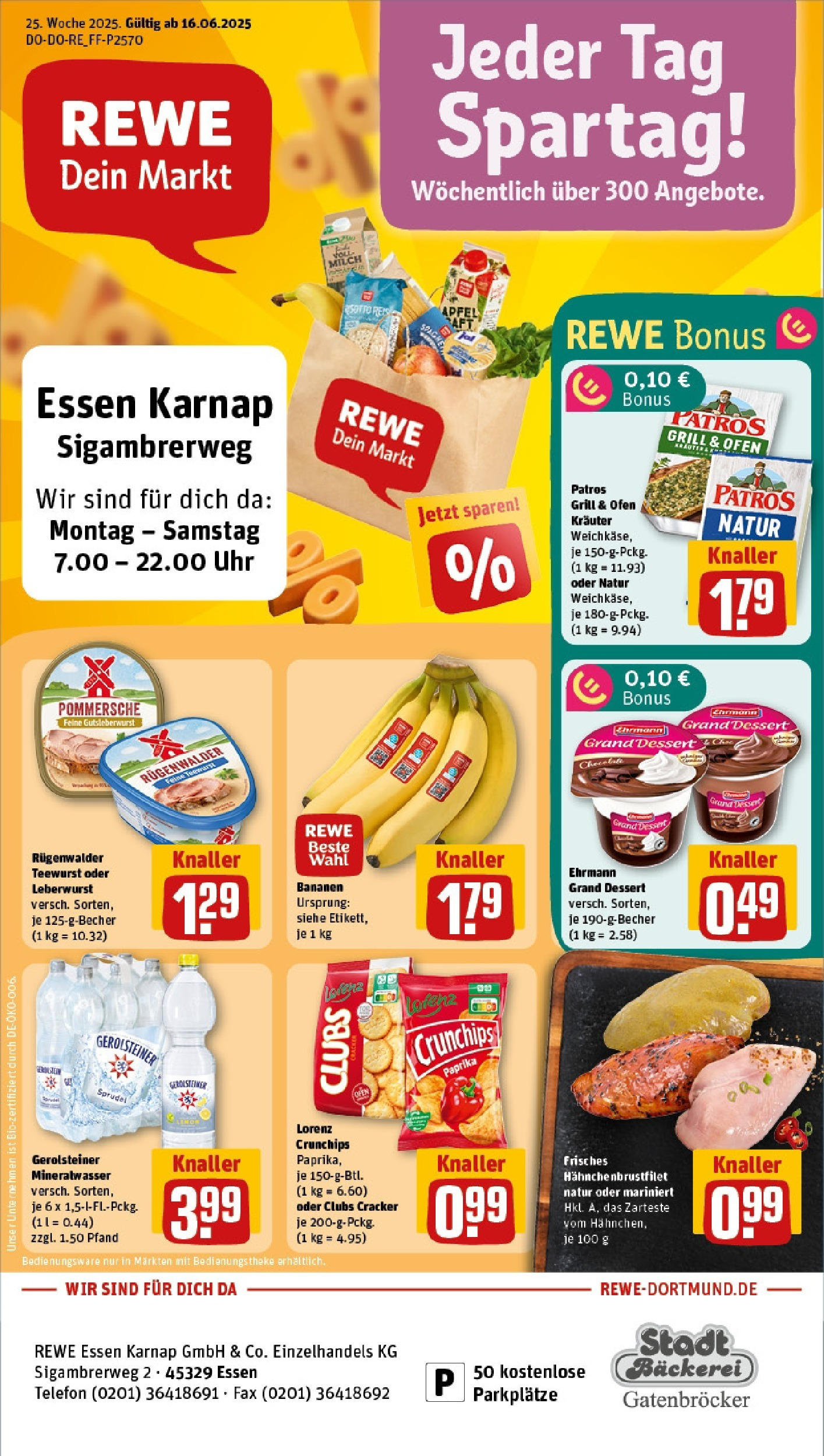 REWE Prospekt ab 15.06.2025 zum Blättern » Angebote | Seite: 1 | Produkte: Theke, Paprika, Telefon, Uhr