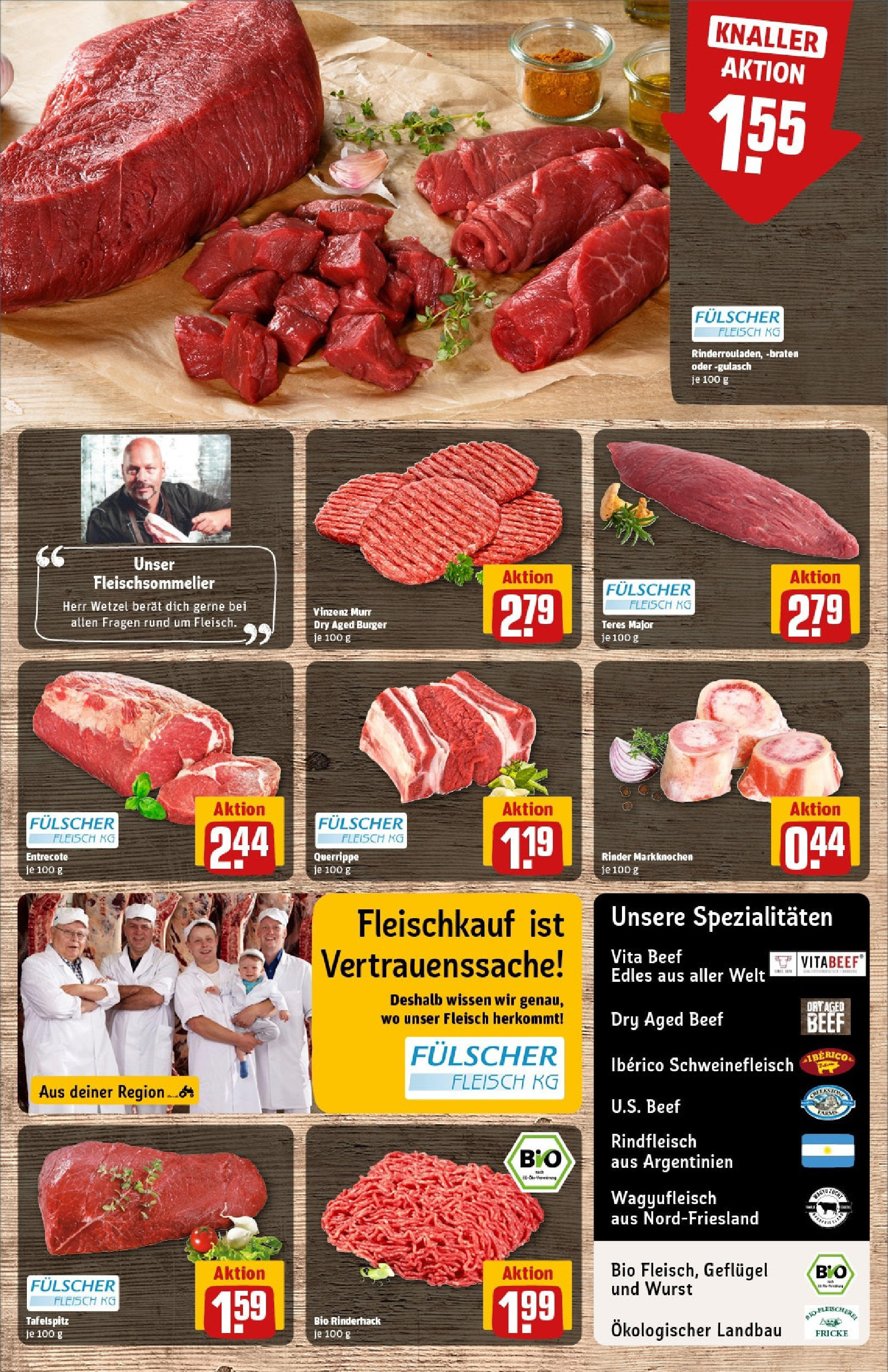 REWE Prospekt ab 15.06.2025 zum Blättern » Angebote | Seite: 8 | Produkte: Tafelspitz, Burger, Entrecote, Fleisch