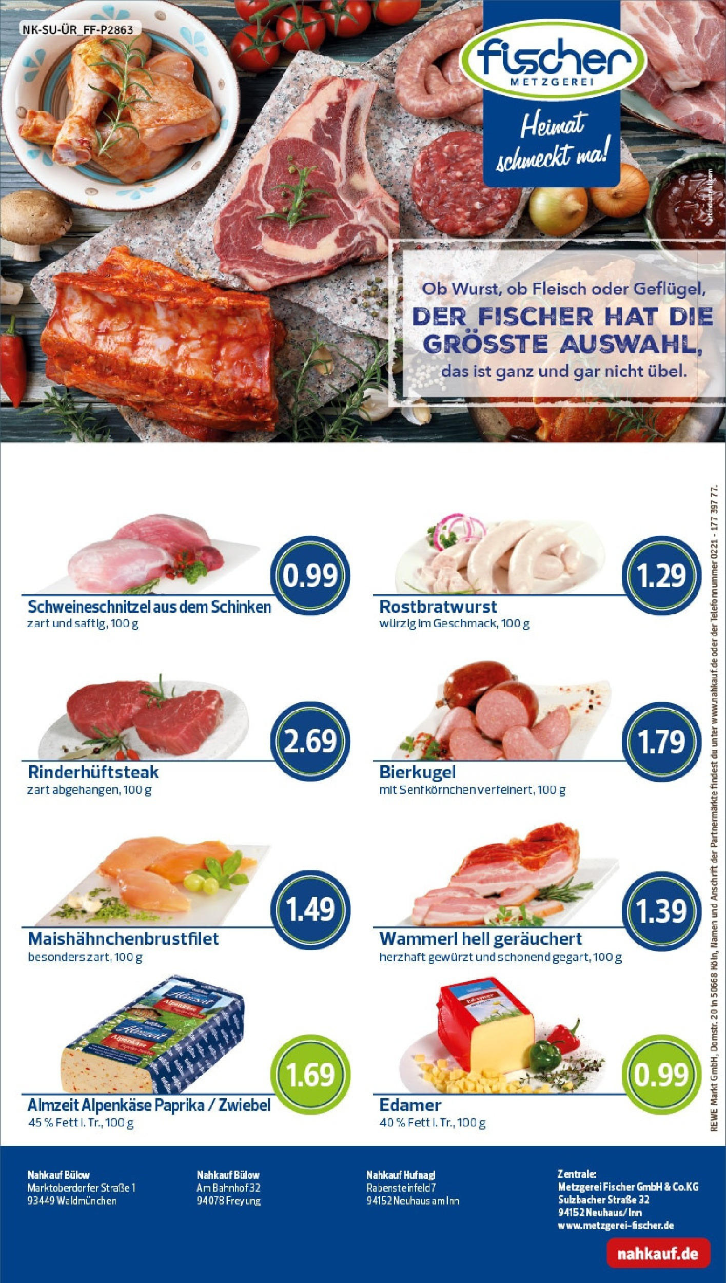 REWE Prospekt ab 15.06.2025 zum Blättern » Angebote | Seite: 8 | Produkte: Edamer, Paprika, Schinken, Fleisch