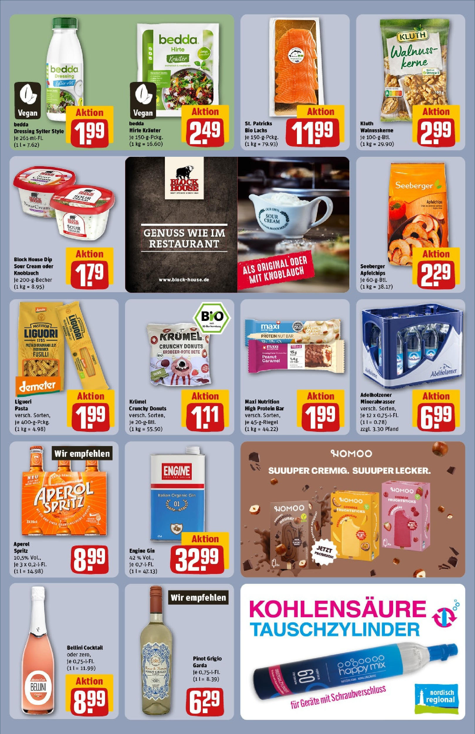 REWE Prospekt ab 15.06.2025 zum Blättern » Angebote | Seite: 36 | Produkte: Adelholzener, Donuts, Lachs, Pasta
