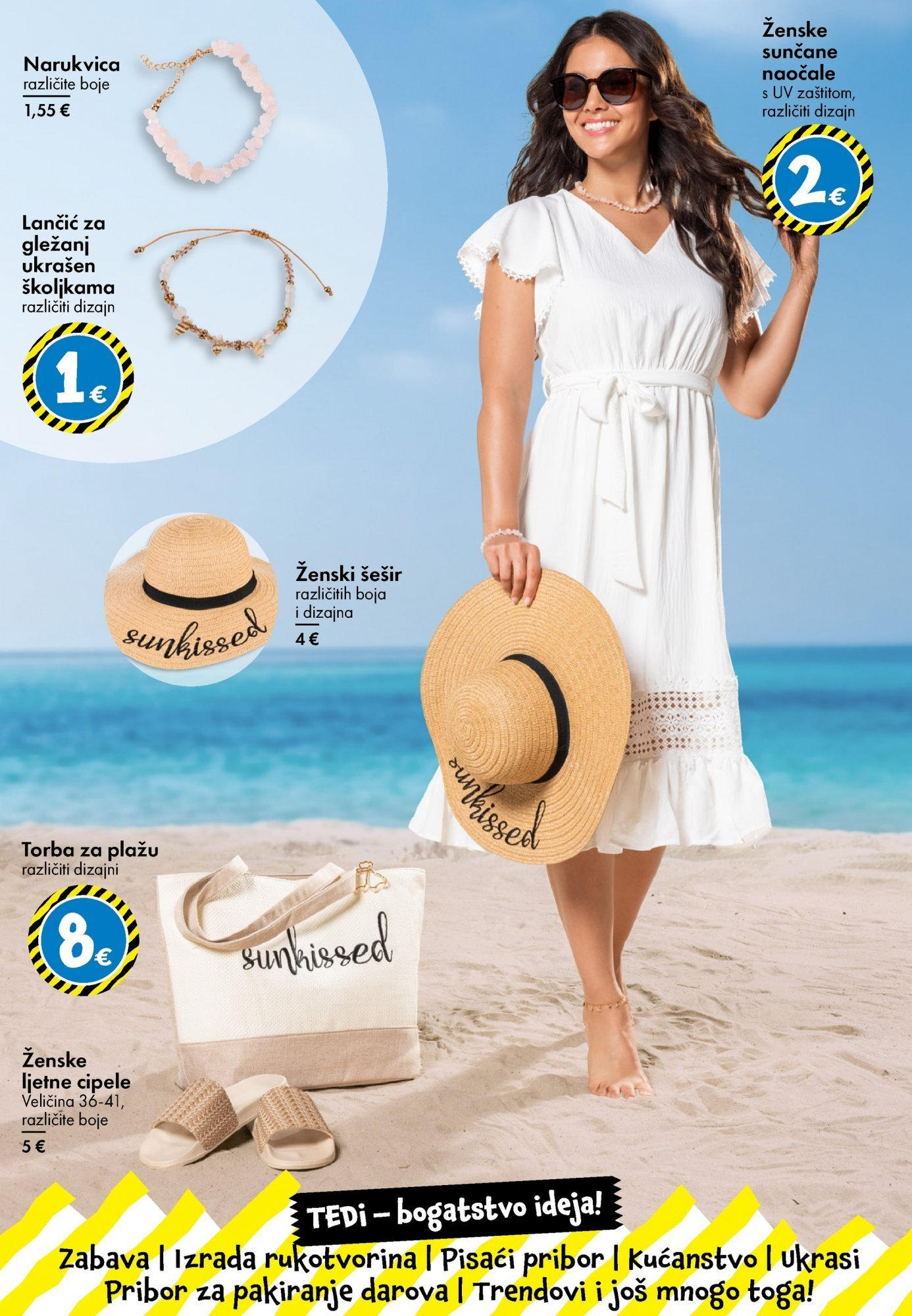 Katalog TEDi novi od 13.06.2025 na listanje > letak digitalni | Stranica: 4 | Proizvodi: Šešir, Naočale, Narukvica, Torba