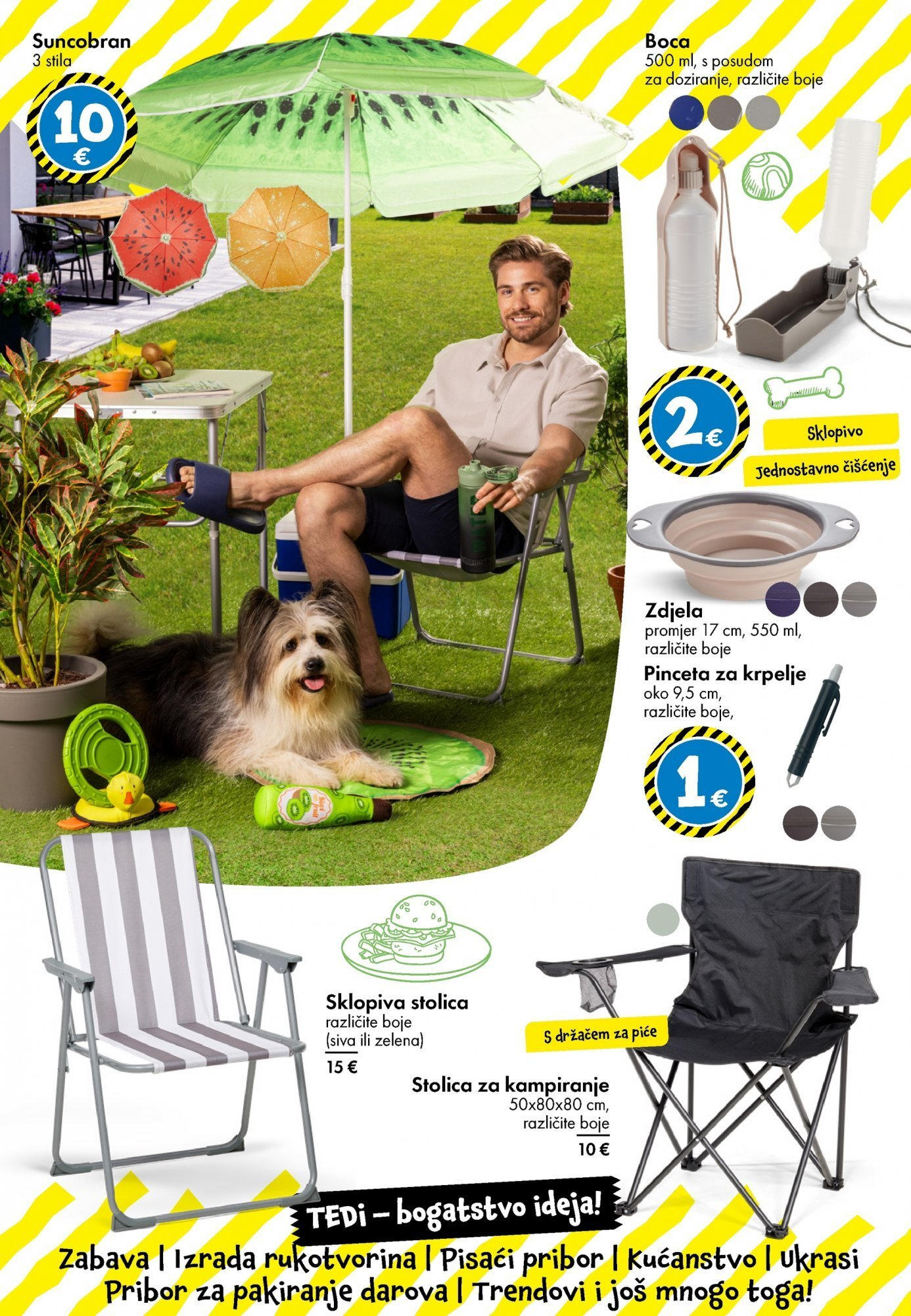 Katalog TEDi novi od 13.06.2025 na listanje > letak digitalni | Stranica: 23 | Proizvodi: Stolica, Suncobran, Zdjela