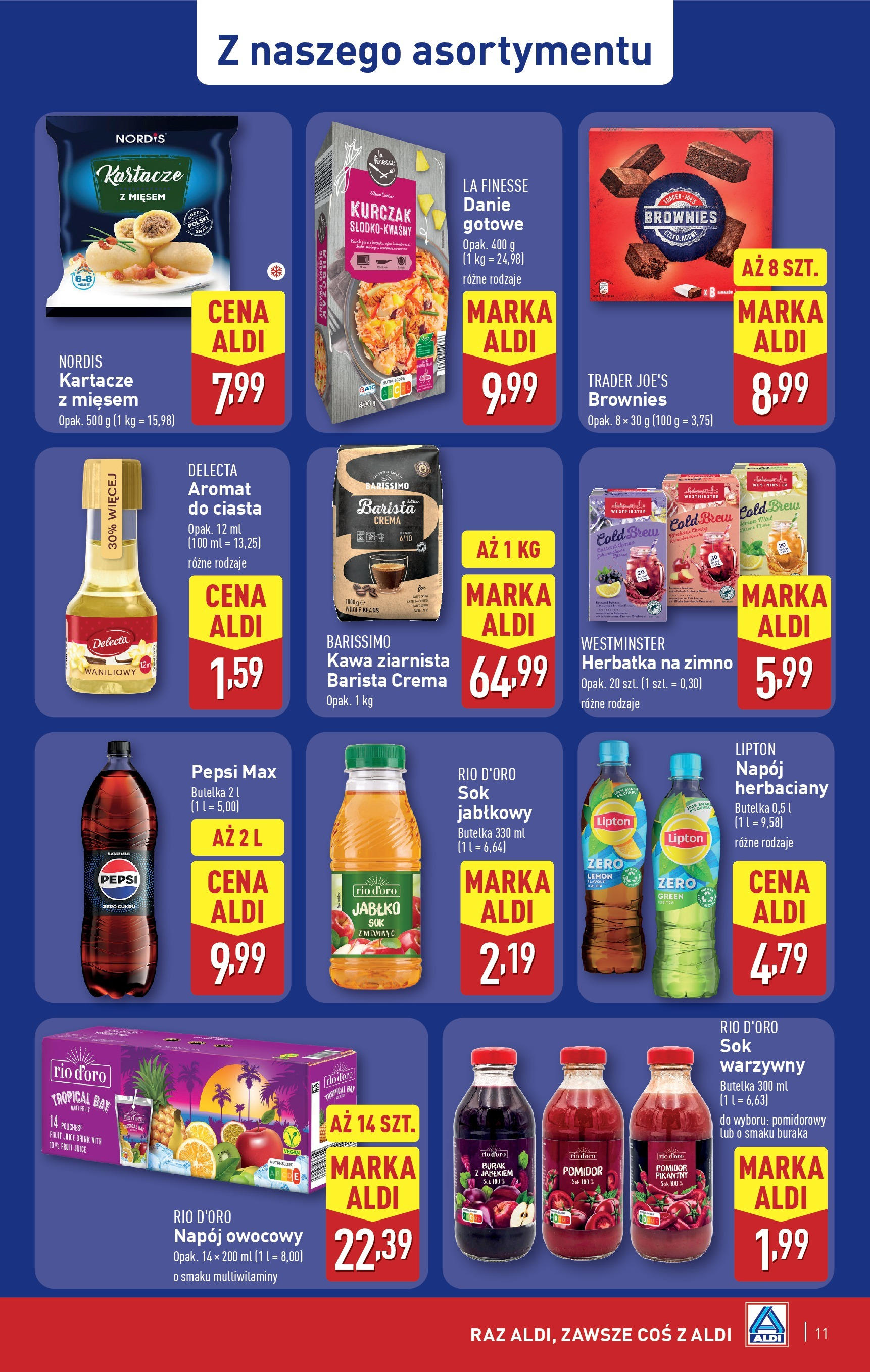 Aldi Gazetka od 16.06.2025 - Ulotka PDF, promocje | Strona: 11 | Produkty: Sok jabłkowy, Kawa ziarnista, Pepsi, Kawa