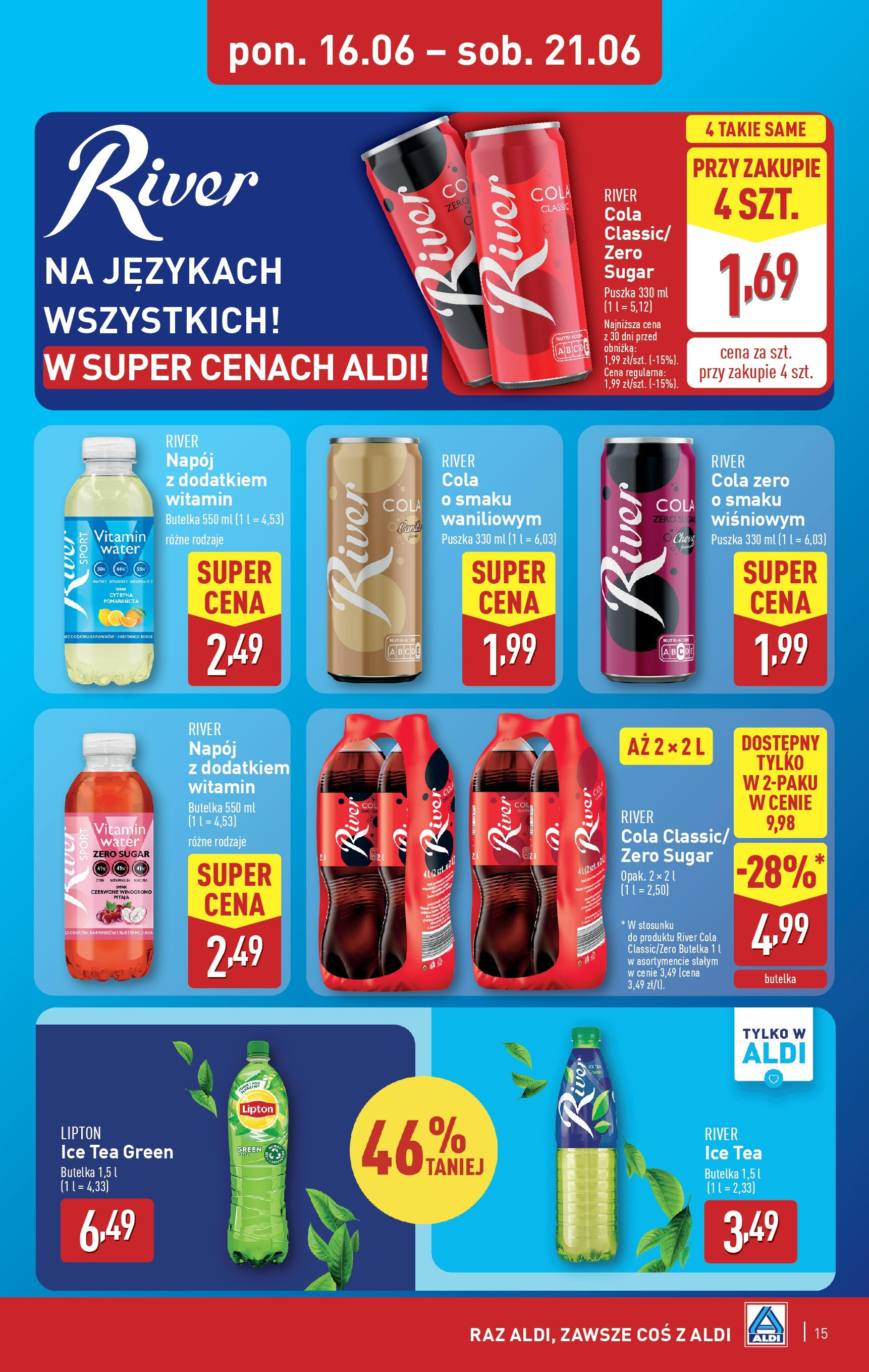 Aldi Gazetka od 16.06.2025 - Ulotka PDF, promocje | Strona: 15 | Produkty: Cytryna, Ice Tea, Pitaja