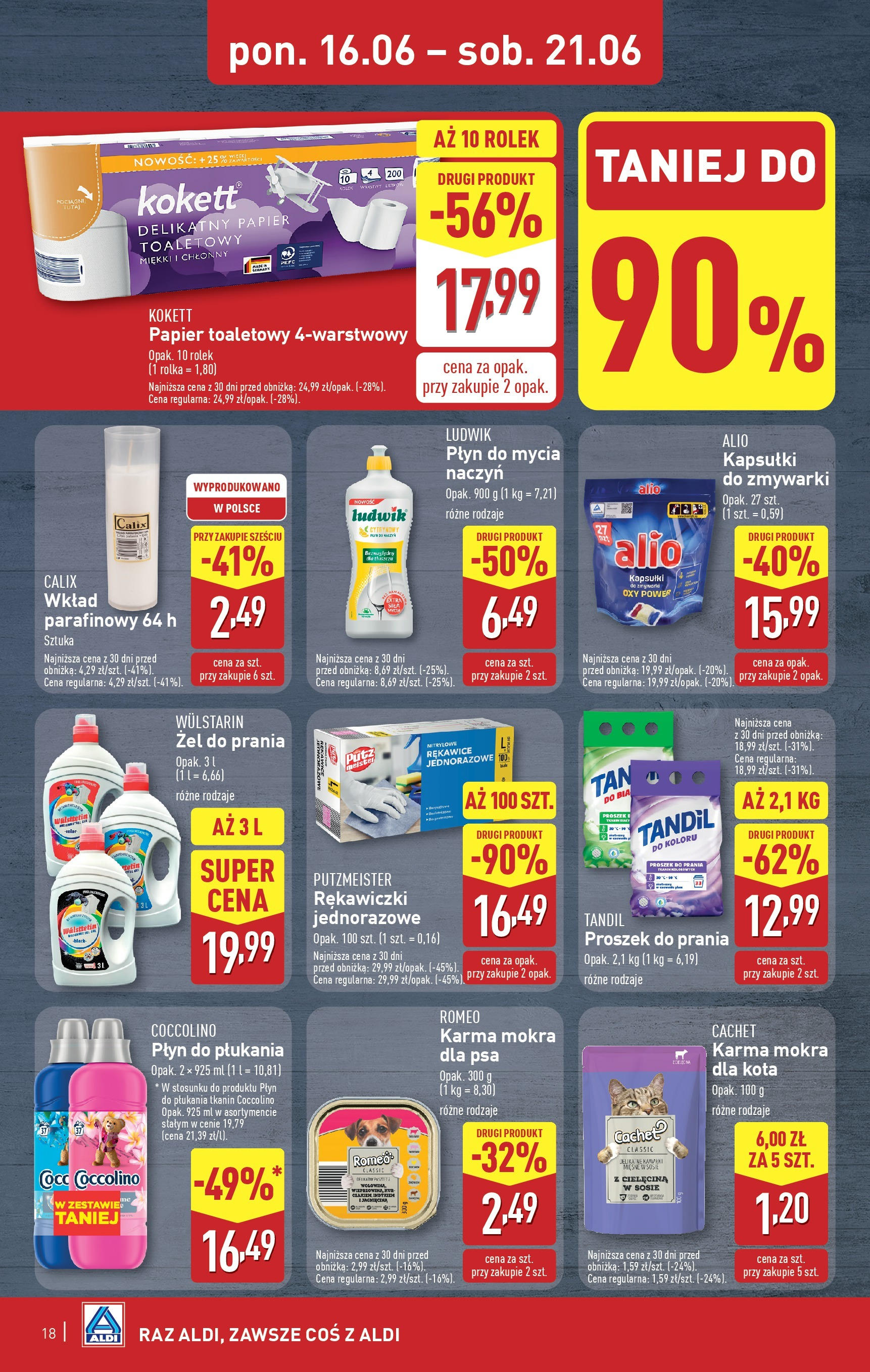 Aldi Gazetka od 16.06.2025 - Ulotka PDF, promocje | Strona: 18 | Produkty: Oxy, Coccolino, Płyn do płukania tkanin, Płyn do mycia naczyń