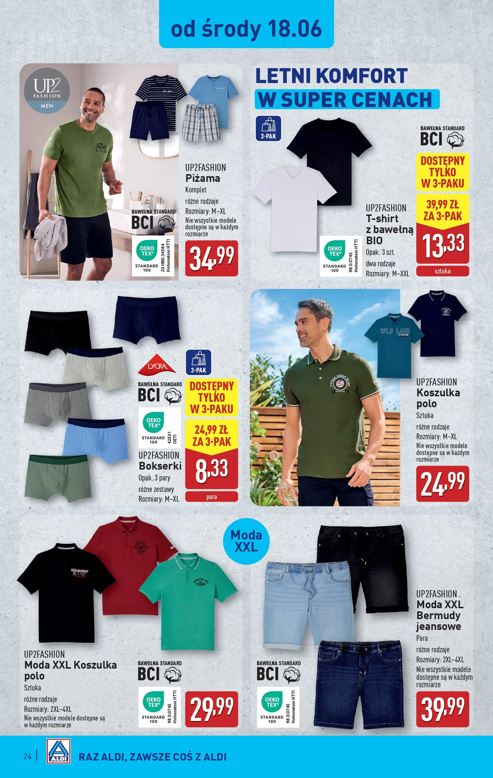 Aldi Gazetka od 16.06.2025 - Ulotka PDF, promocje | Strona: 24 | Produkty: Piżama, Bokserki