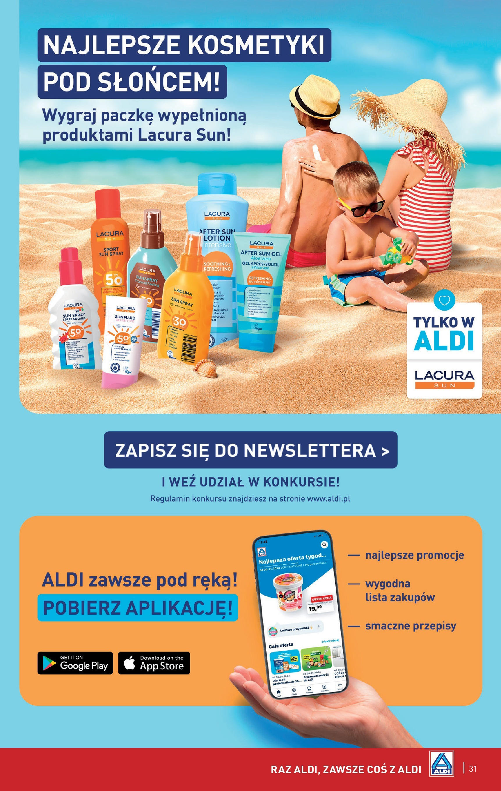 Aldi Gazetka od 16.06.2025 - Ulotka PDF, promocje | Strona: 31 | Produkty: Kosmetyki, Gorgonzola, Lody, Lotion