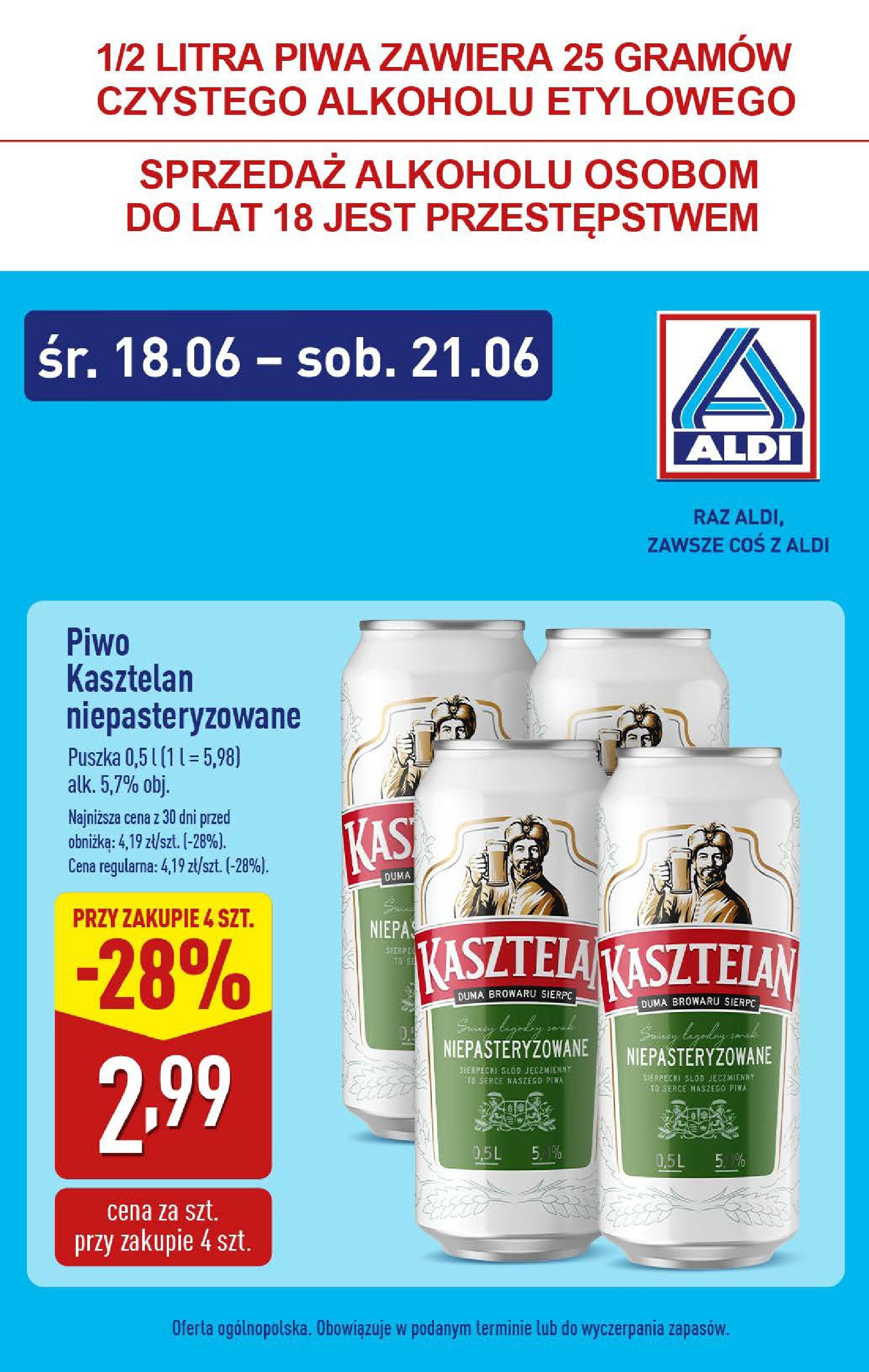 Aldi - Aldi od środy ważne do 21.06 od 17.06.2025 - Ulotka PDF, promocje | Strona: 6 | Produkty: Piwo