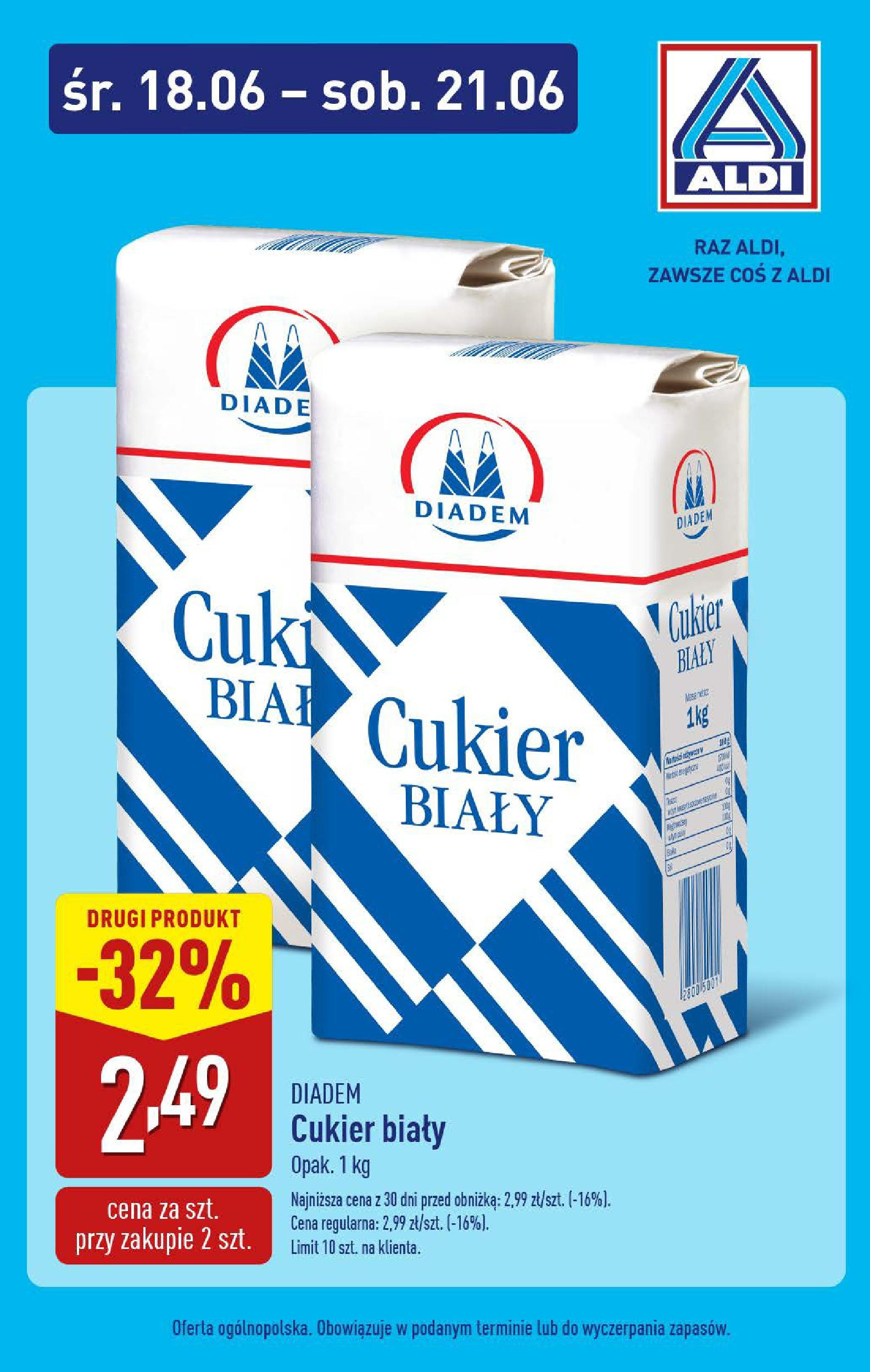 Aldi - Aldi od środy ważne do 21.06 od 17.06.2025 - Ulotka PDF, promocje | Strona: 7 | Produkty: Cukier biały, Cukier
