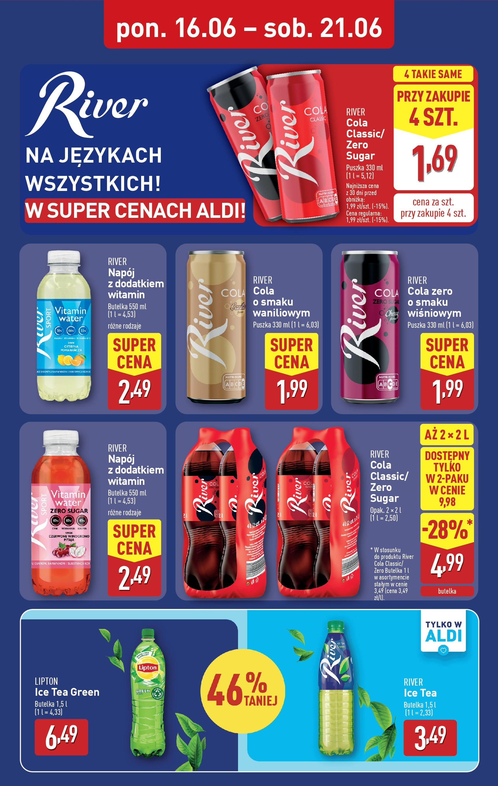 Aldi Gazetka - Promocja River od 16.06.2025 - Ulotka PDF, promocje | Strona: 2 | Produkty: Cytryna, Winogrono, Ice Tea, Pitaja