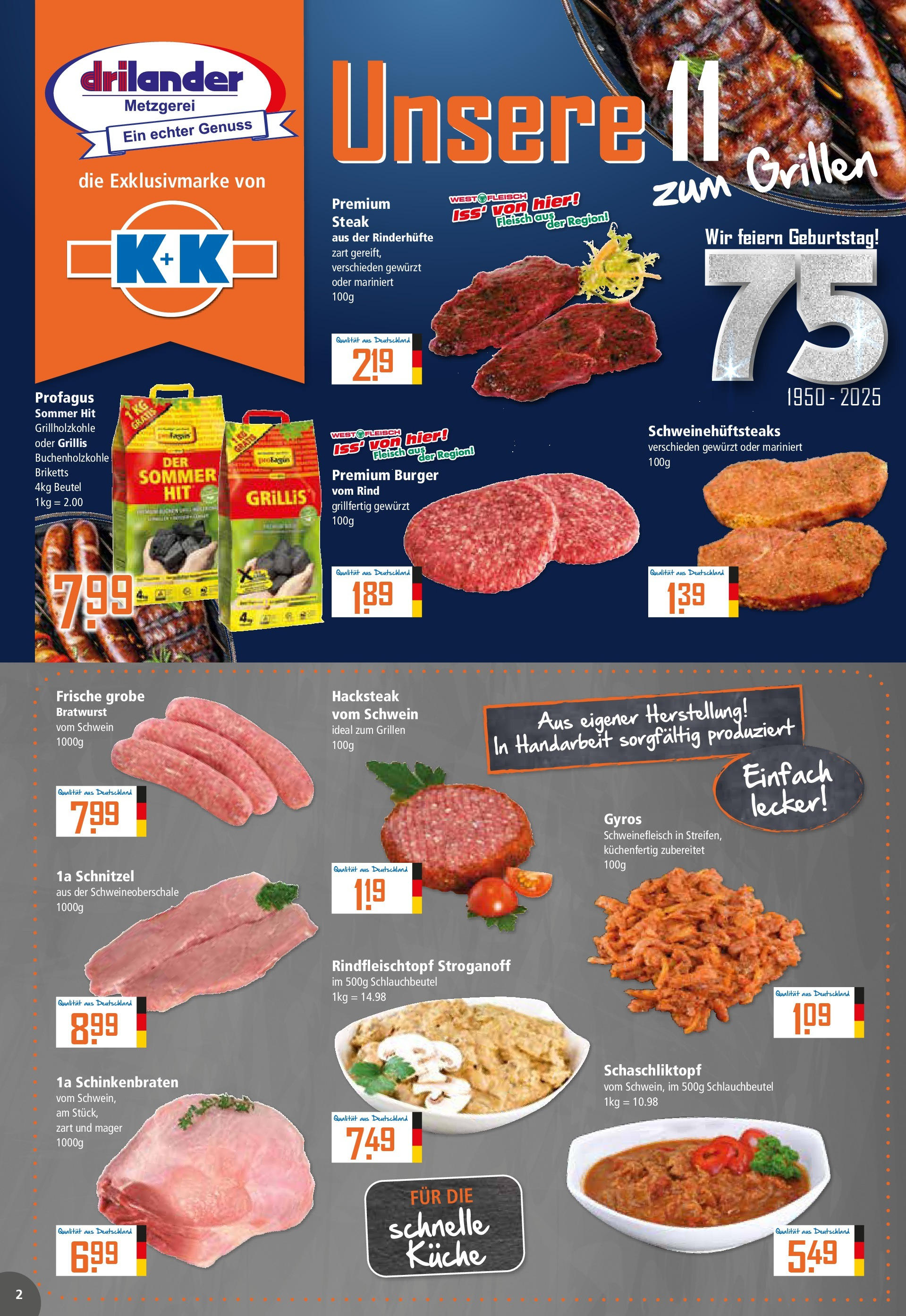 Klaas & Kock - K+K: Wochenangebote (ab 22.06.2025) zum Blättern | Seite: 2 | Produkte: Schnitzel, Schweinefleisch, Steak, Fleisch