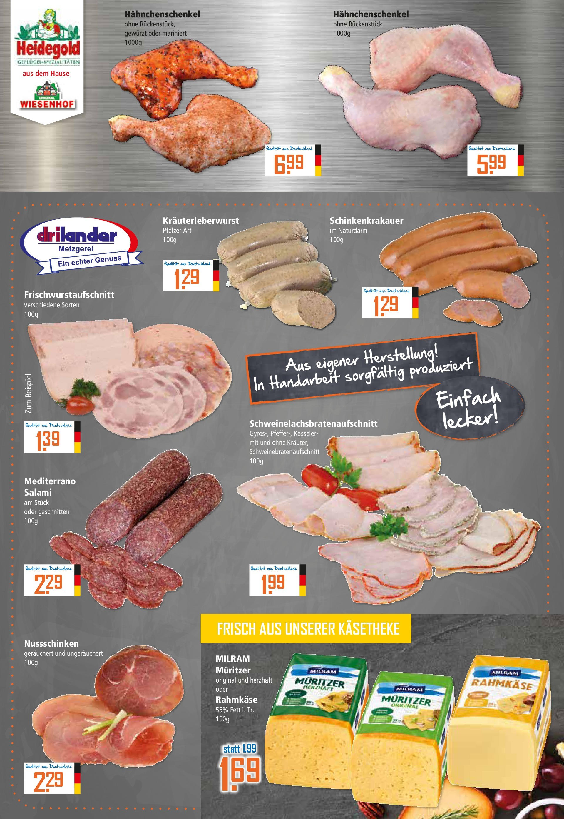 Klaas & Kock - K+K: Wochenangebote (ab 22.06.2025) zum Blättern | Seite: 3 | Produkte: Hahnchenschenkel, Milram, Salami