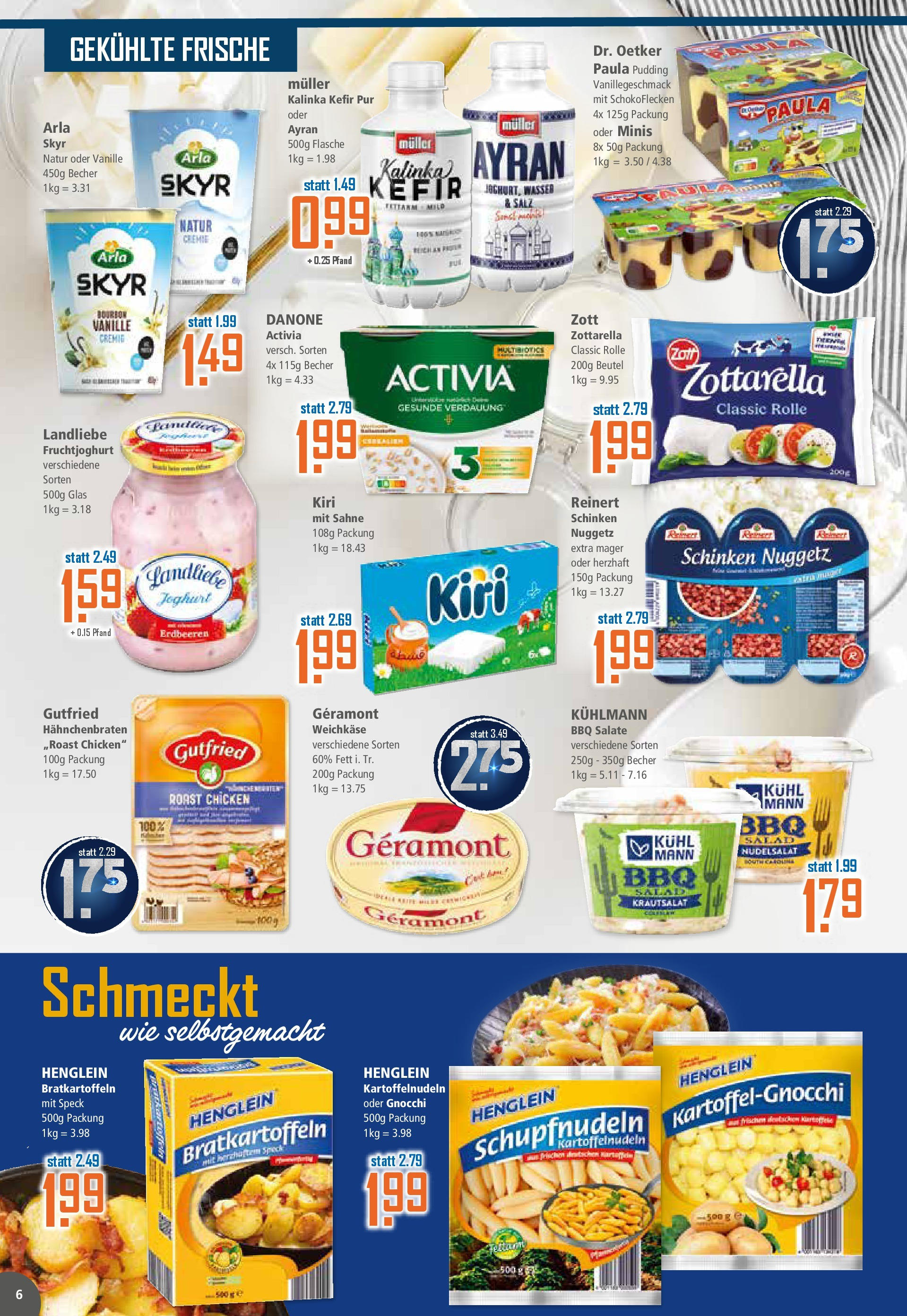 Klaas & Kock - K+K: Wochenangebote (ab 22.06.2025) zum Blättern | Seite: 6 | Produkte: Activia, Geramont, Danone activia, Wasser