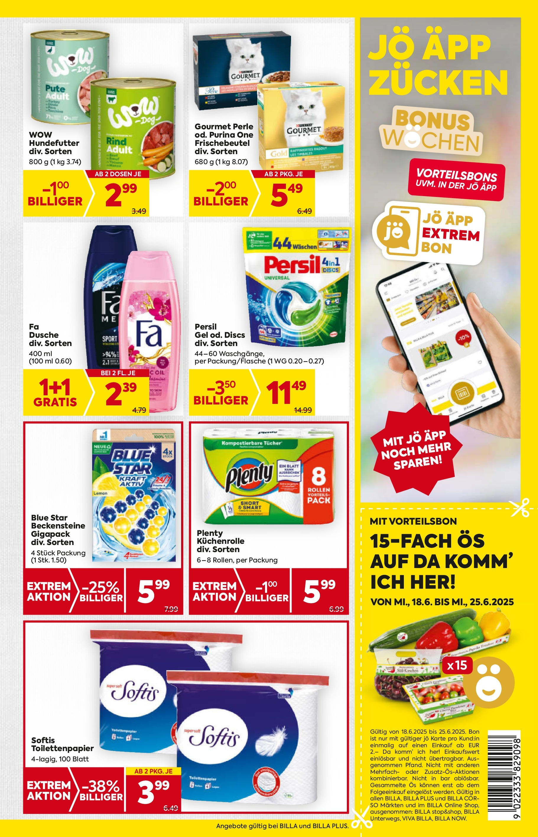 Billa Flugblatt - Eggendorf, Scheibbs, Schwadorf ab 18.06.2025 - Angebote, Prospekt | Seite: 15 | Produkte: Dusche, Balles de ping-pong