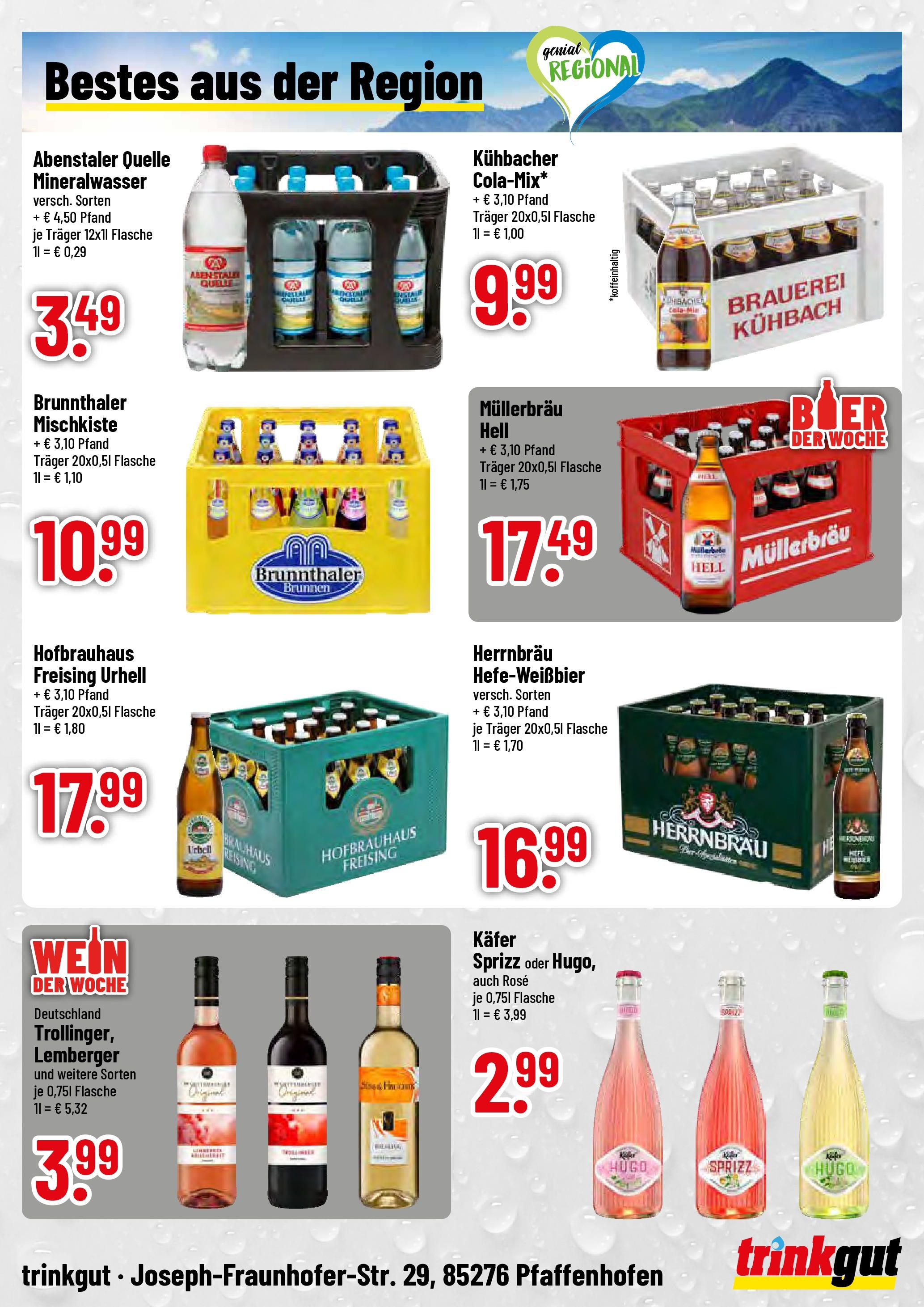 Trinkgut prospekt Pfaffenhofen/Ilm	 (ab 15.06.2025) » Angebote online | Seite: 4 | Produkte: Cola, Mineralwasser, Wein, Hugo
