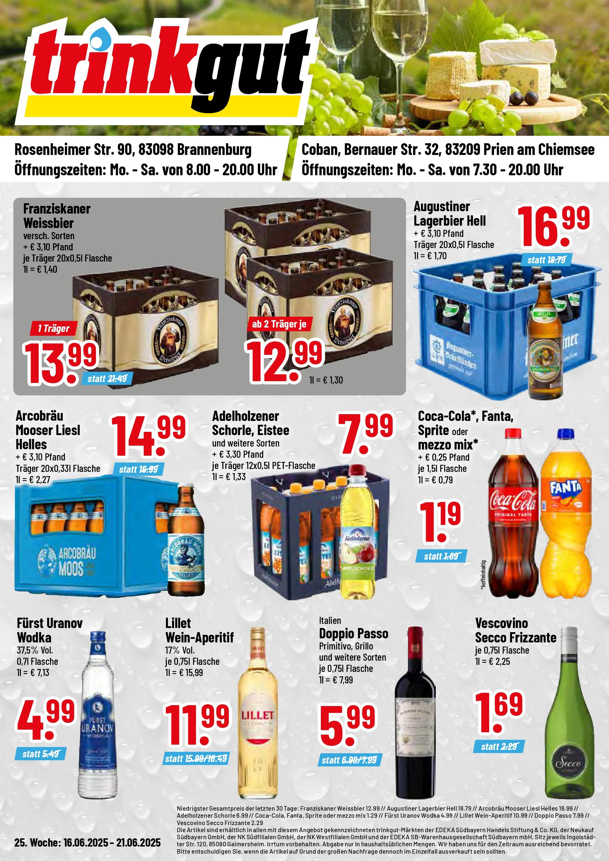 Trinkgut prospekt Brannenburg	 (ab 15.06.2025) » Angebote online | Seite: 1 | Produkte: Mezzo mix, Fanta, Weißbier, Oder mezzo mix