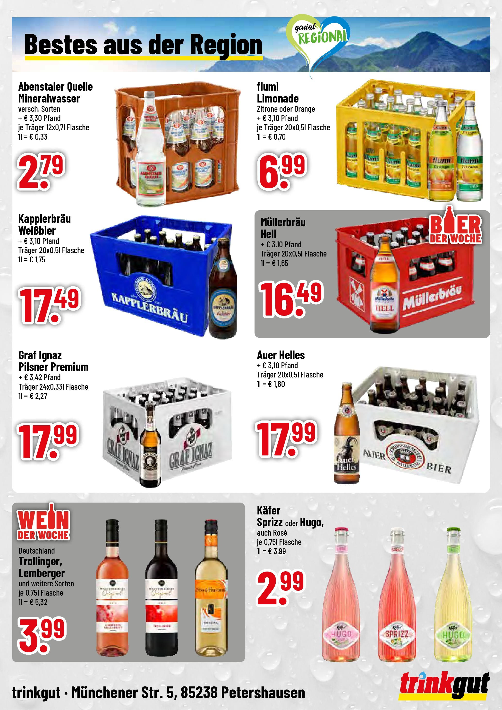 Trinkgut prospekt Petershausen	 (ab 15.06.2025) » Angebote online | Seite: 4 | Produkte: Weißbier, Limonade, Mineralwasser, Wein