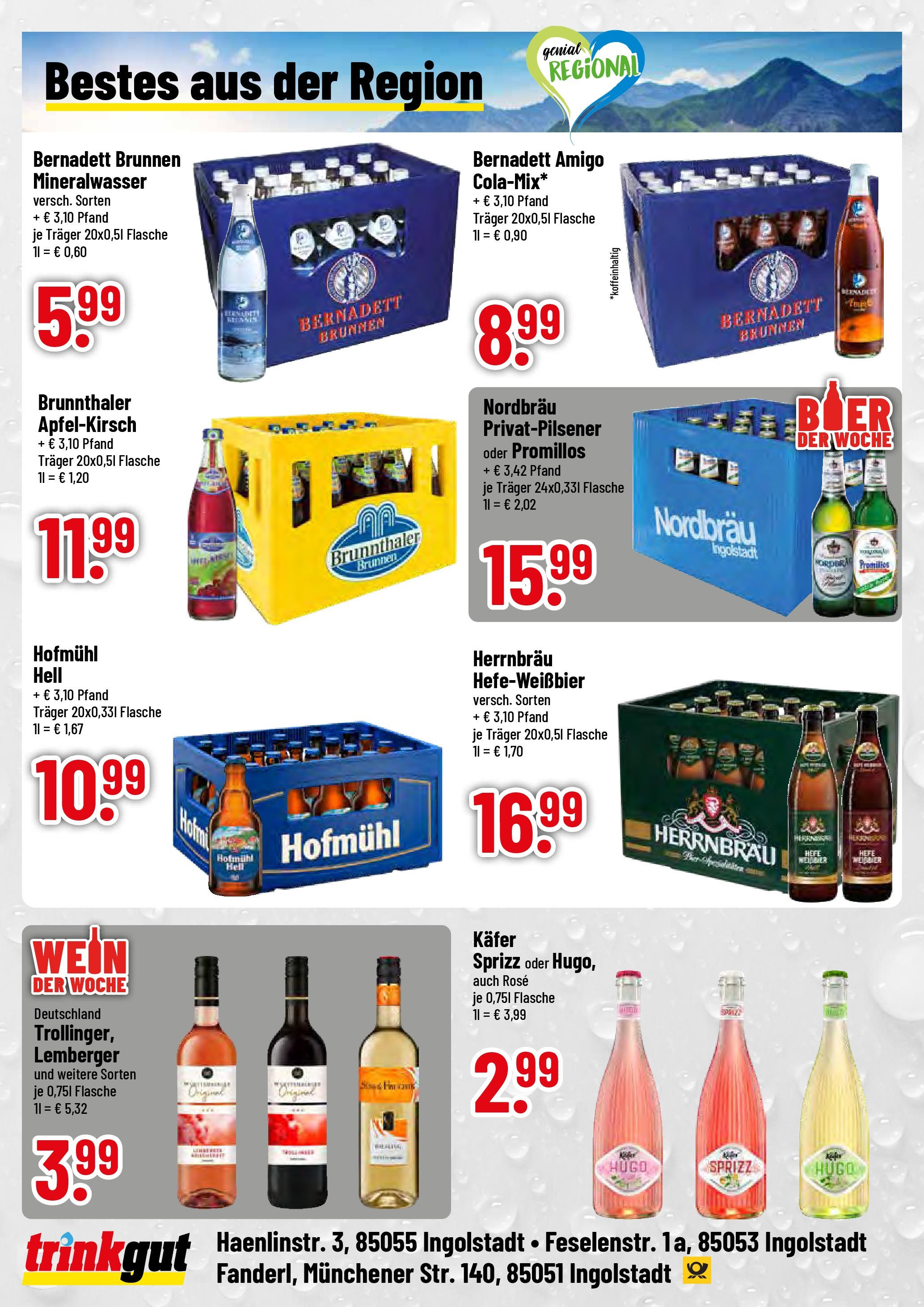 Trinkgut prospekt Ingolstadt	 (ab 15.06.2025) » Angebote online | Seite: 4 | Produkte: Mineralwasser, Wein, Hugo