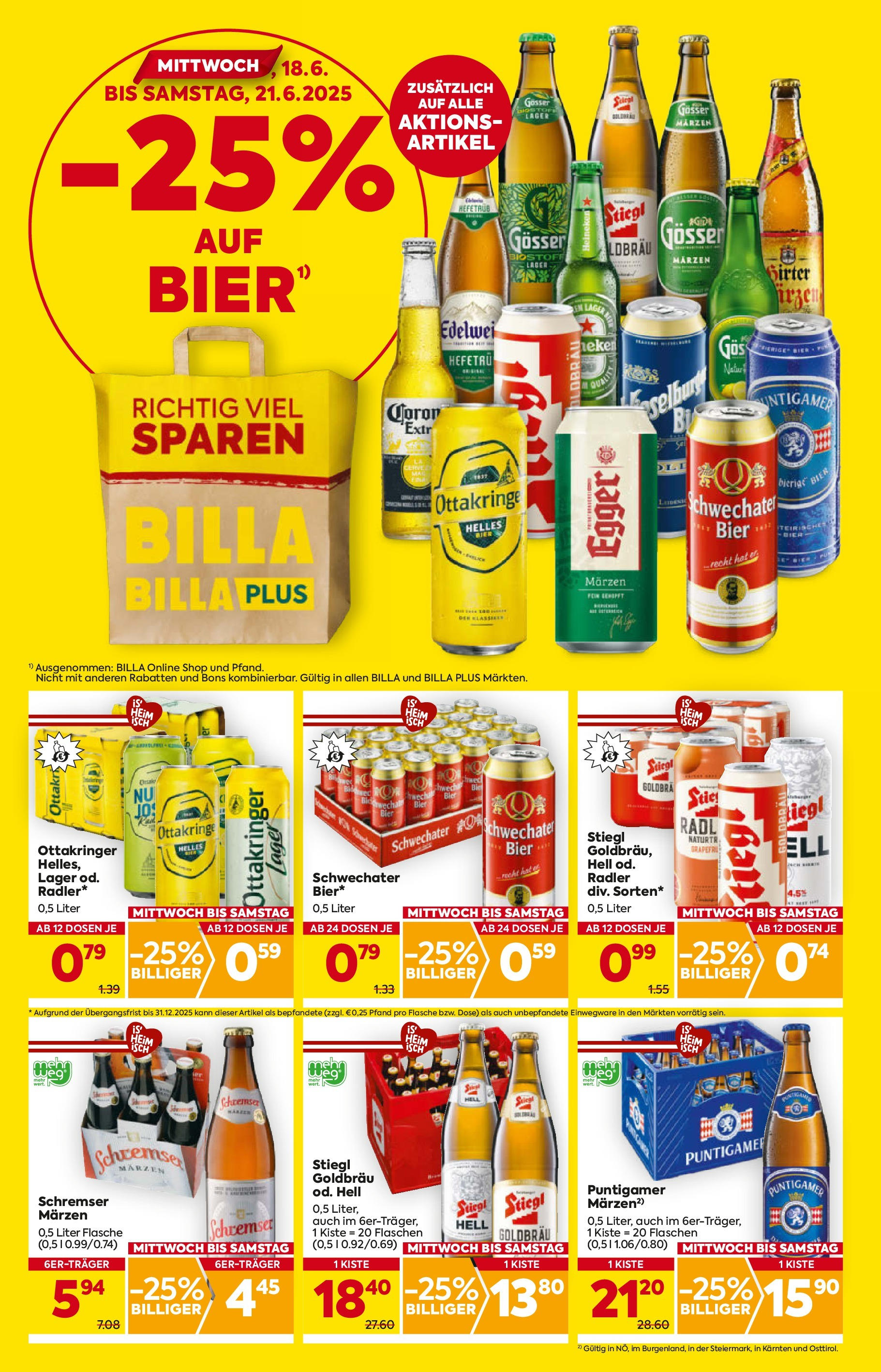 Billa Flugblatt - Eggendorf, Scheibbs, Schwadorf ab 18.06.2025 - Angebote, Prospekt | Seite: 2 | Produkte: Bier