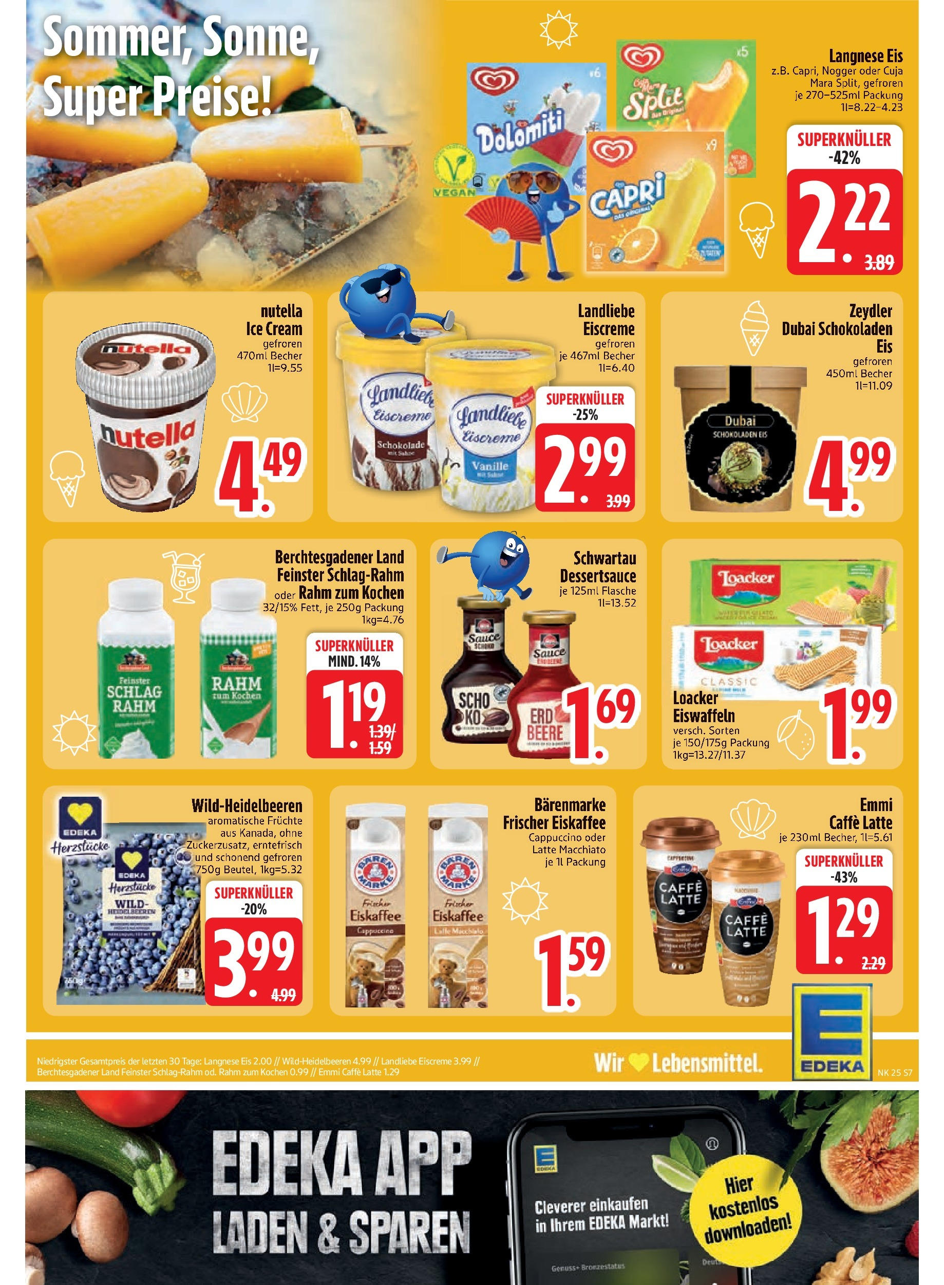 Edeka prospekt Markt Schwaben	 (ab 15.06.2025) » Angebote Online | Seite: 9 | Produkte: Langnese, Eiscreme, Nutella, Heidelbeeren