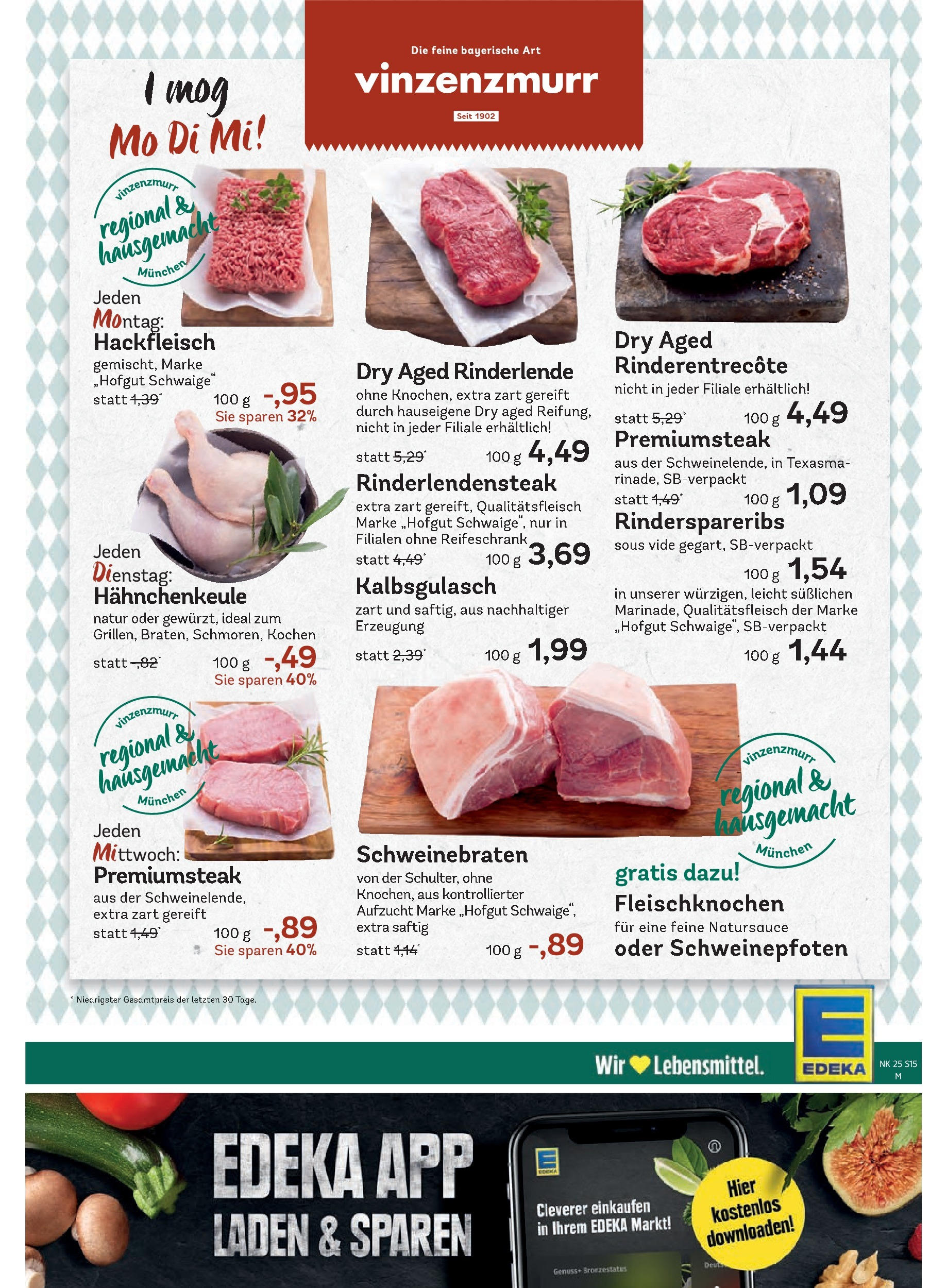 Edeka prospekt Unterföhring	 (ab 15.06.2025) » Angebote Online | Seite: 17 | Produkte: Spare ribs, Steak, Hackfleisch