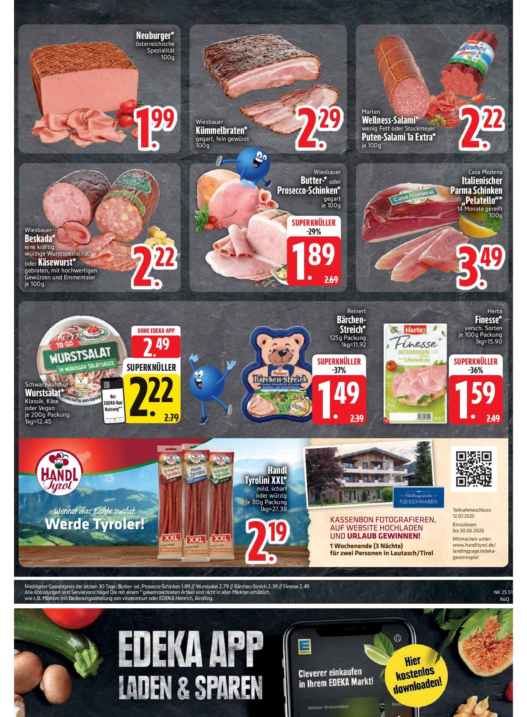 Edeka prospekt Altmannstein	 (ab 15.06.2025) » Angebote Online | Seite: 17 | Produkte: Butter, Käse, Salami, Schinken