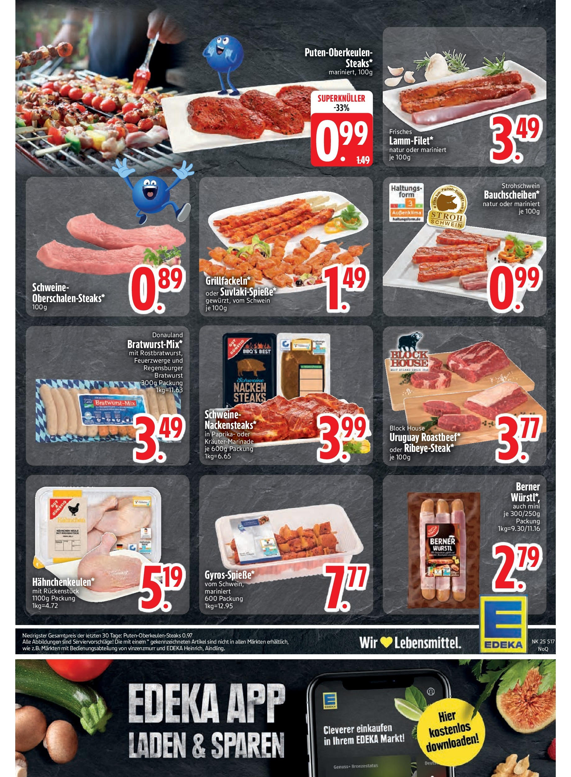 Edeka prospekt Altmannstein	 (ab 15.06.2025) » Angebote Online | Seite: 19 | Produkte: Würstl, Gyros, Paprika, Steak