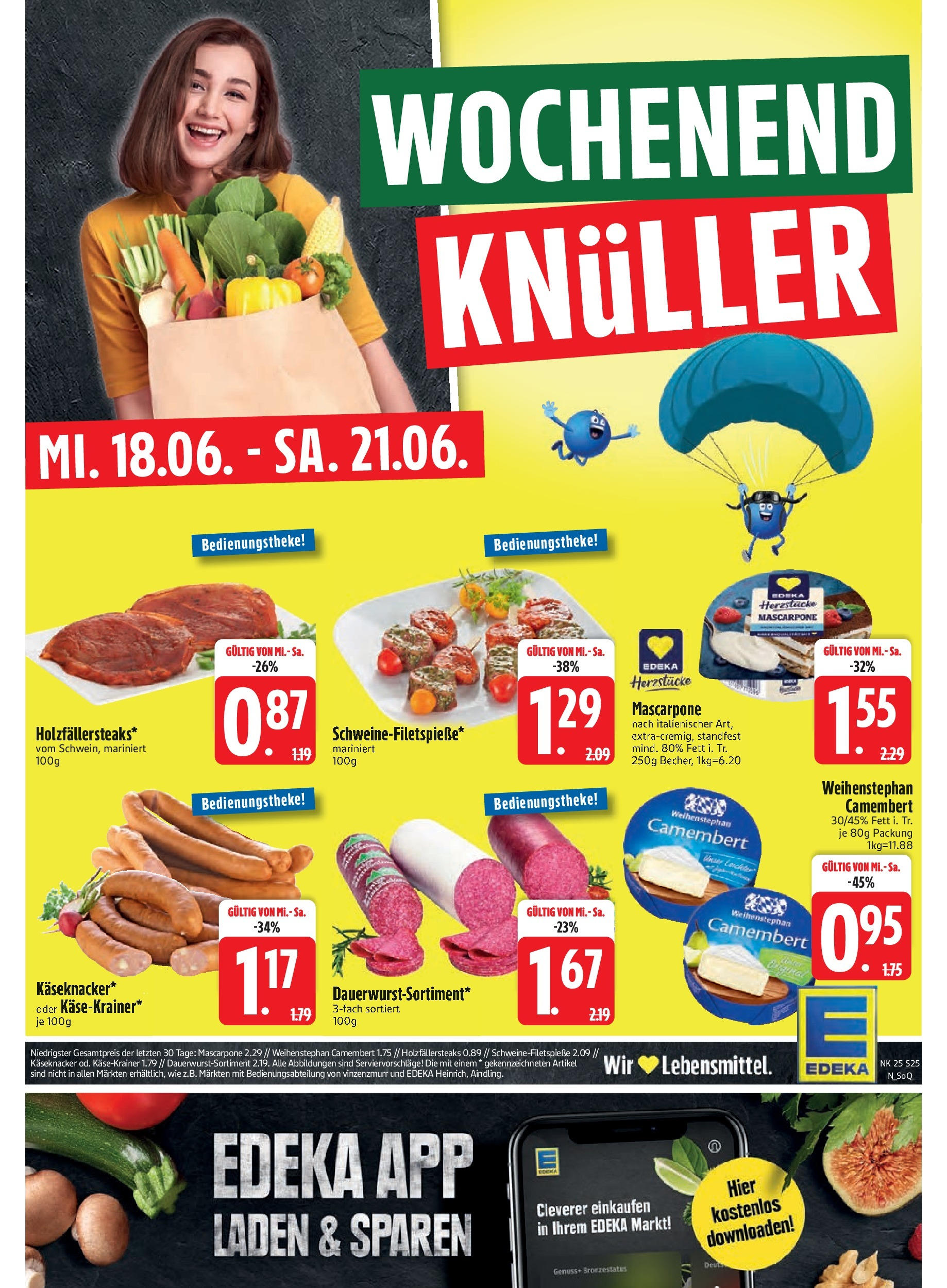 Edeka prospekt Markt Schwaben	 (ab 15.06.2025) » Angebote Online | Seite: 27 | Produkte: Mascarpone, Käsekrainer, Steak