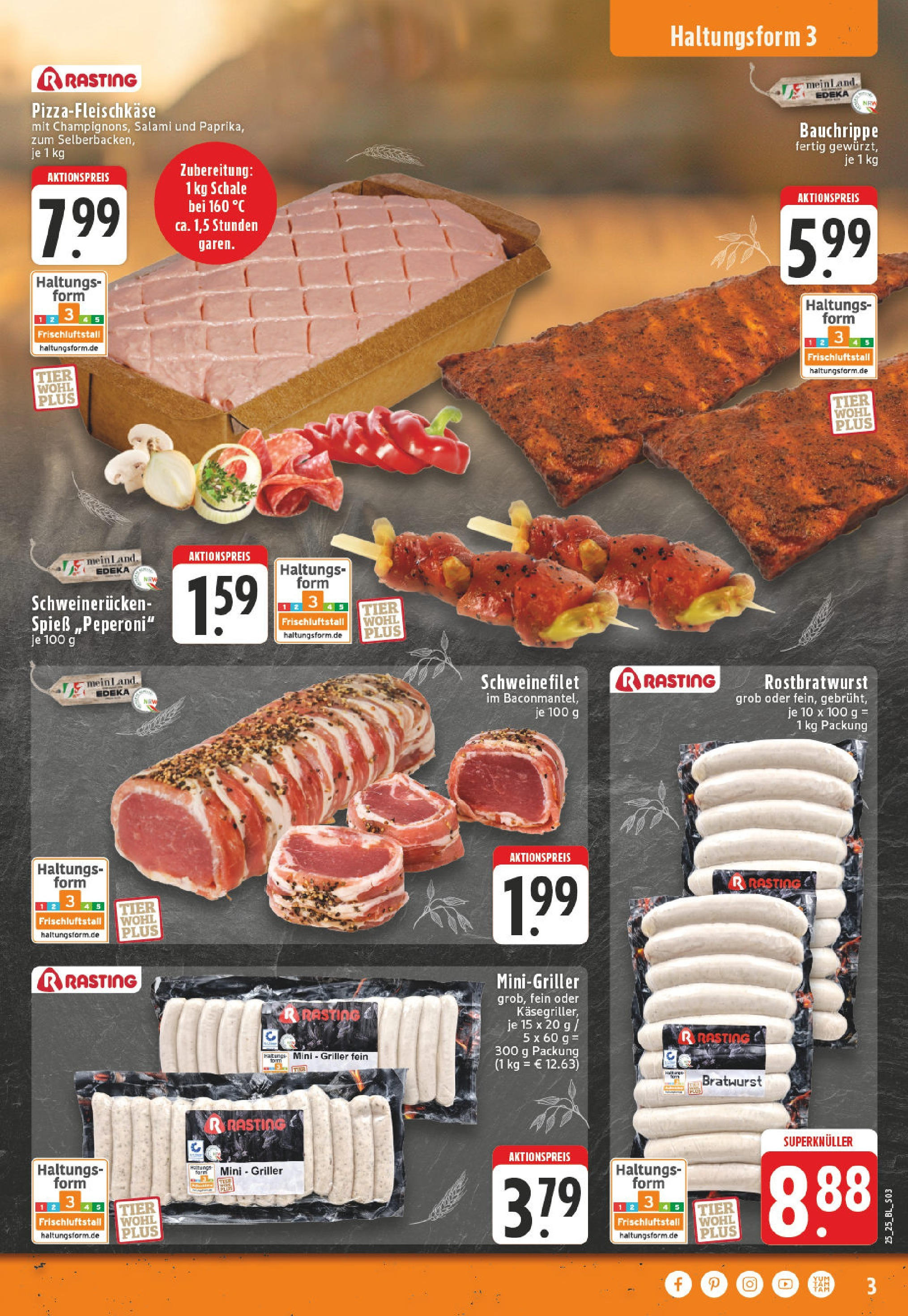 Edeka prospekt Monheim Am Rhein	 (ab 15.06.2025) » Angebote Online | Seite: 3 | Produkte: Bratwurst, Schweinefilet, Schweinerucken, Griller