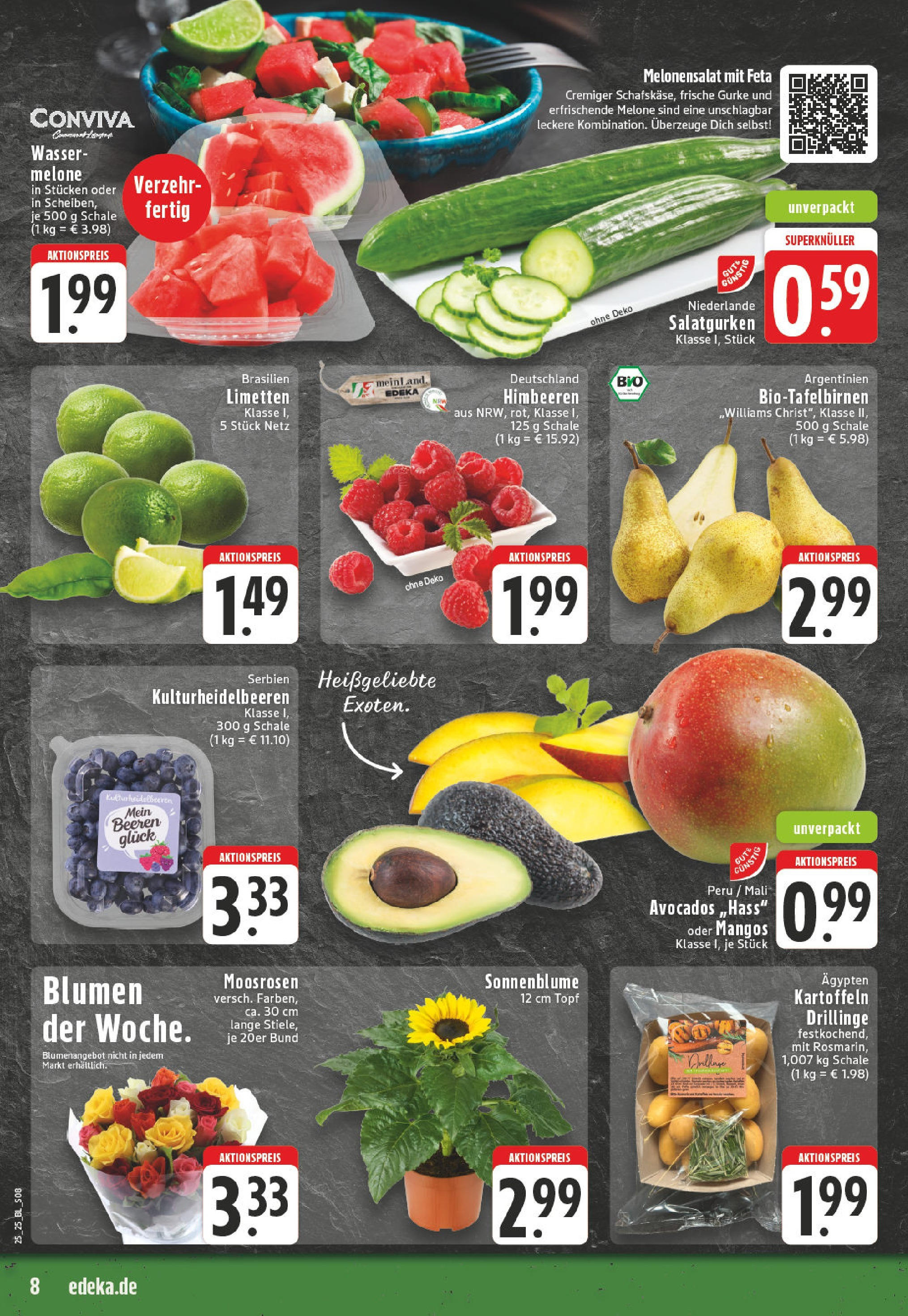 Edeka prospekt Monheim Am Rhein	 (ab 15.06.2025) » Angebote Online | Seite: 8 | Produkte: Feta, Limetten, Kartoffeln, Melone
