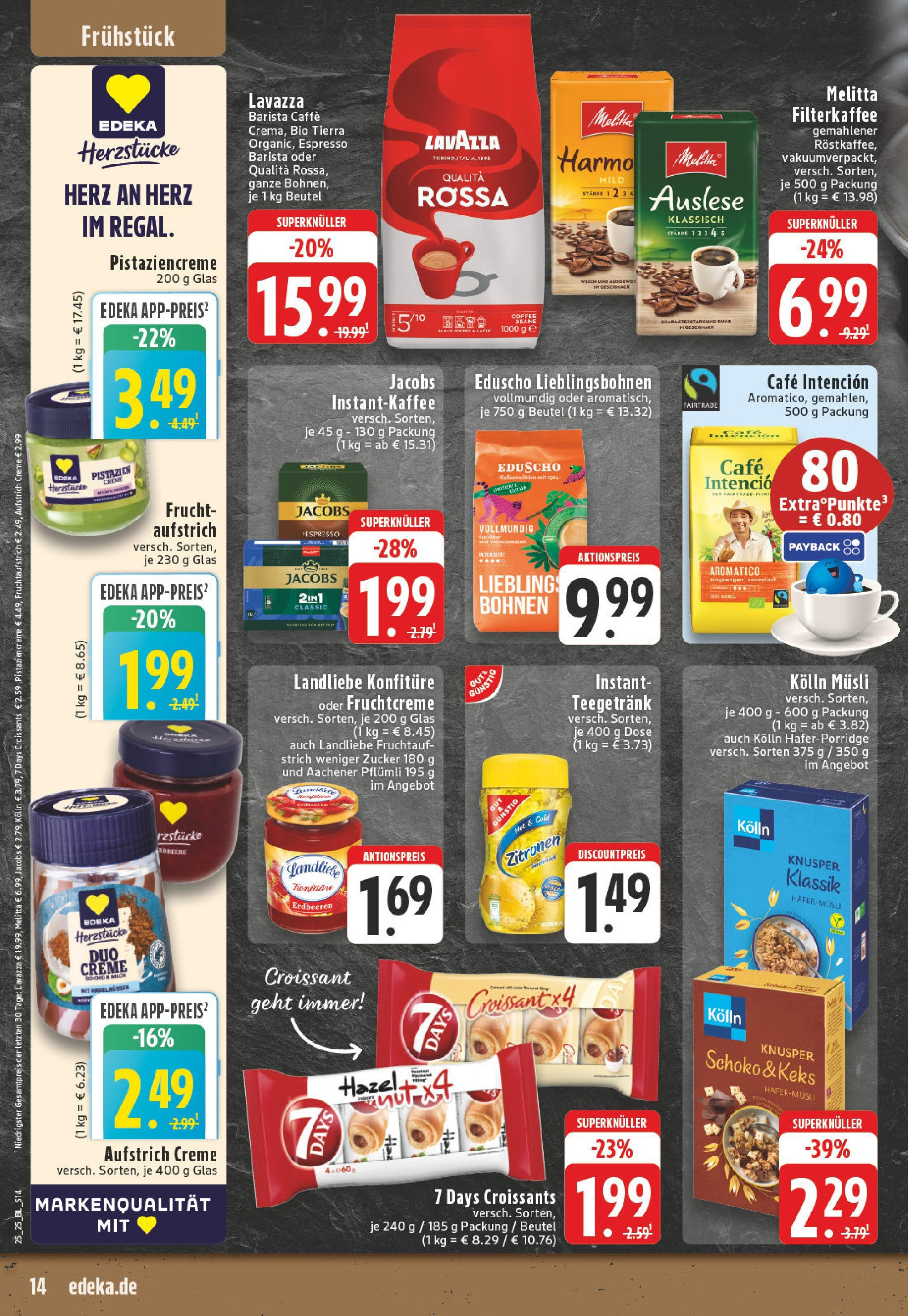 Edeka prospekt Monheim Am Rhein	 (ab 15.06.2025) » Angebote Online | Seite: 14 | Produkte: Milch, Creme, Croissant, Zitronen