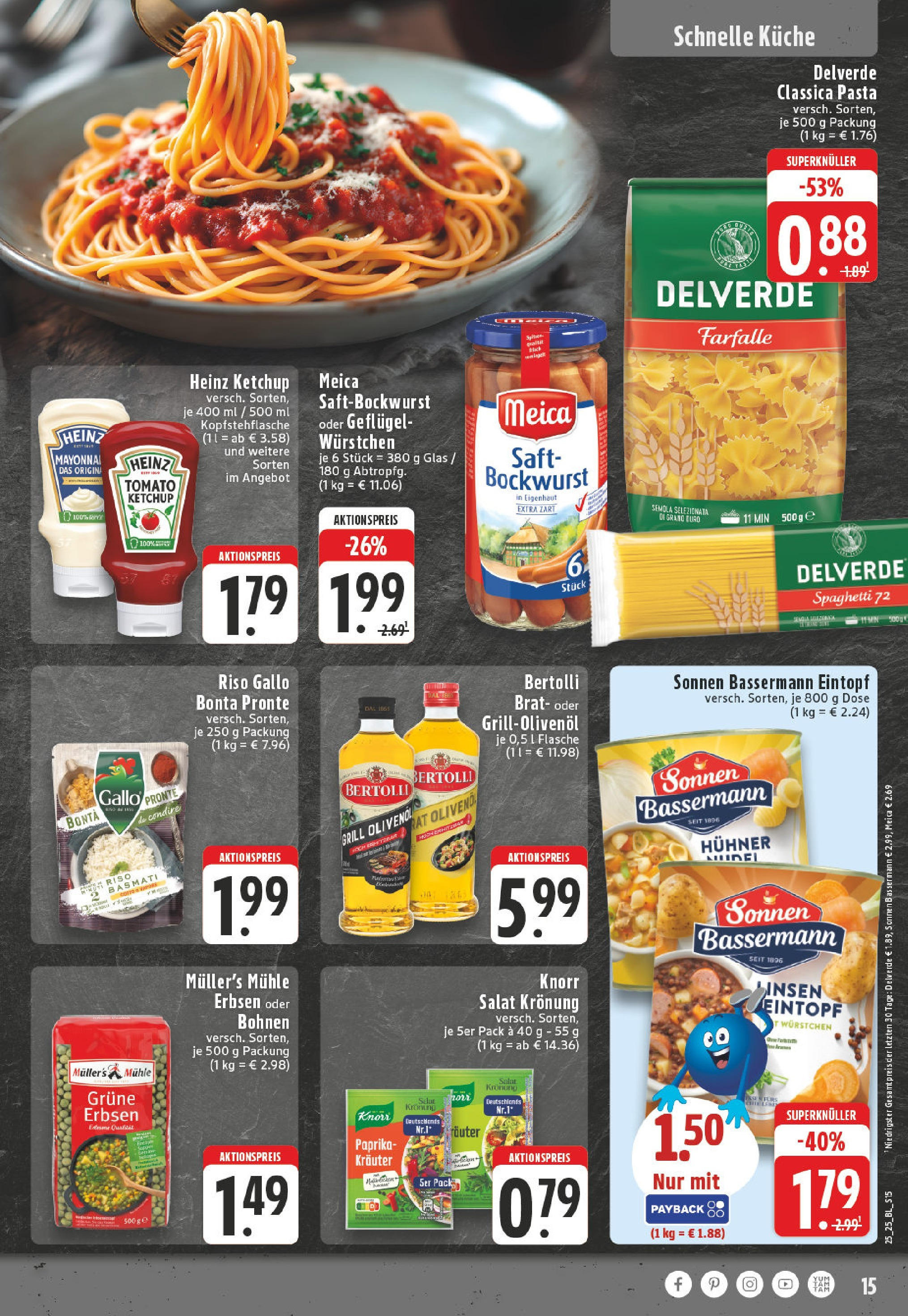 Edeka prospekt Monheim Am Rhein	 (ab 15.06.2025) » Angebote Online | Seite: 15 | Produkte: Bockwurst, Küche, Meica, Salat