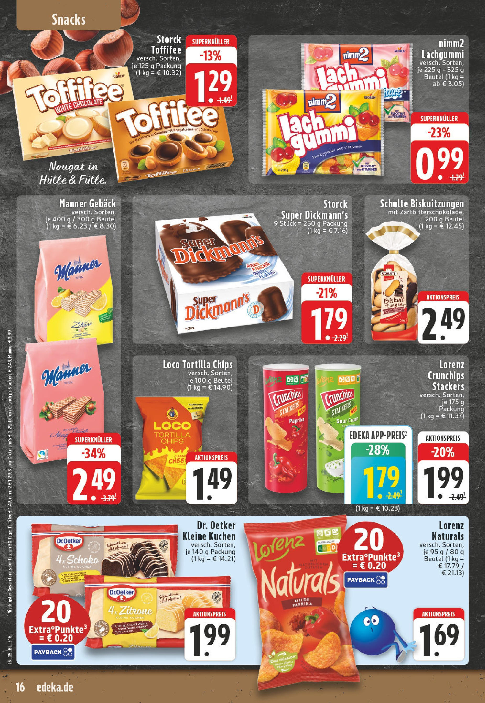 Edeka prospekt Monheim Am Rhein	 (ab 15.06.2025) » Angebote Online | Seite: 16 | Produkte: Hülle, Lorenz crunchips, Kuchen, Chips