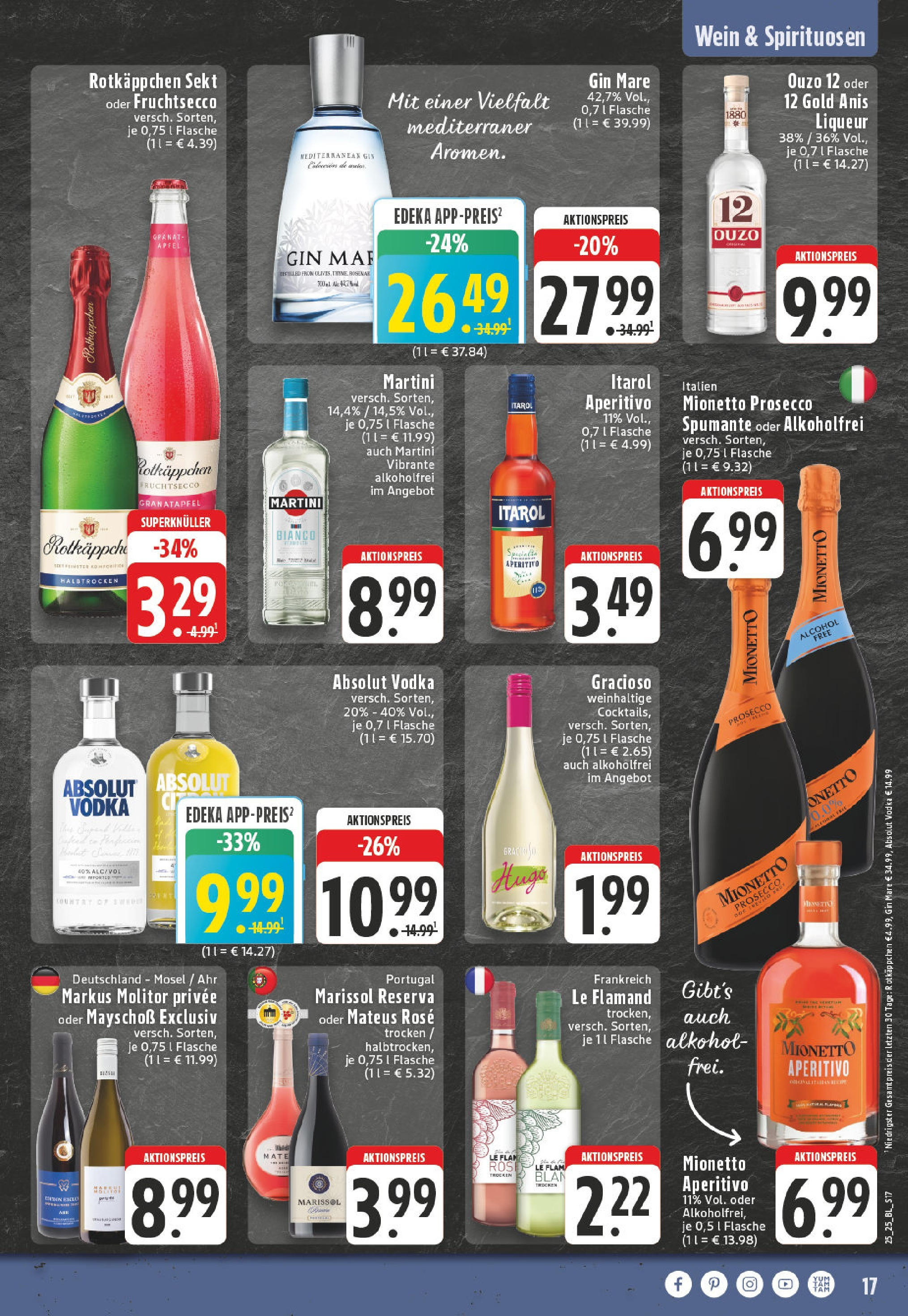 Edeka prospekt Monheim Am Rhein	 (ab 15.06.2025) » Angebote Online | Seite: 17 | Produkte: Rotkappchen sekt, Granatapfel, Ouzo, Rotkäppchen