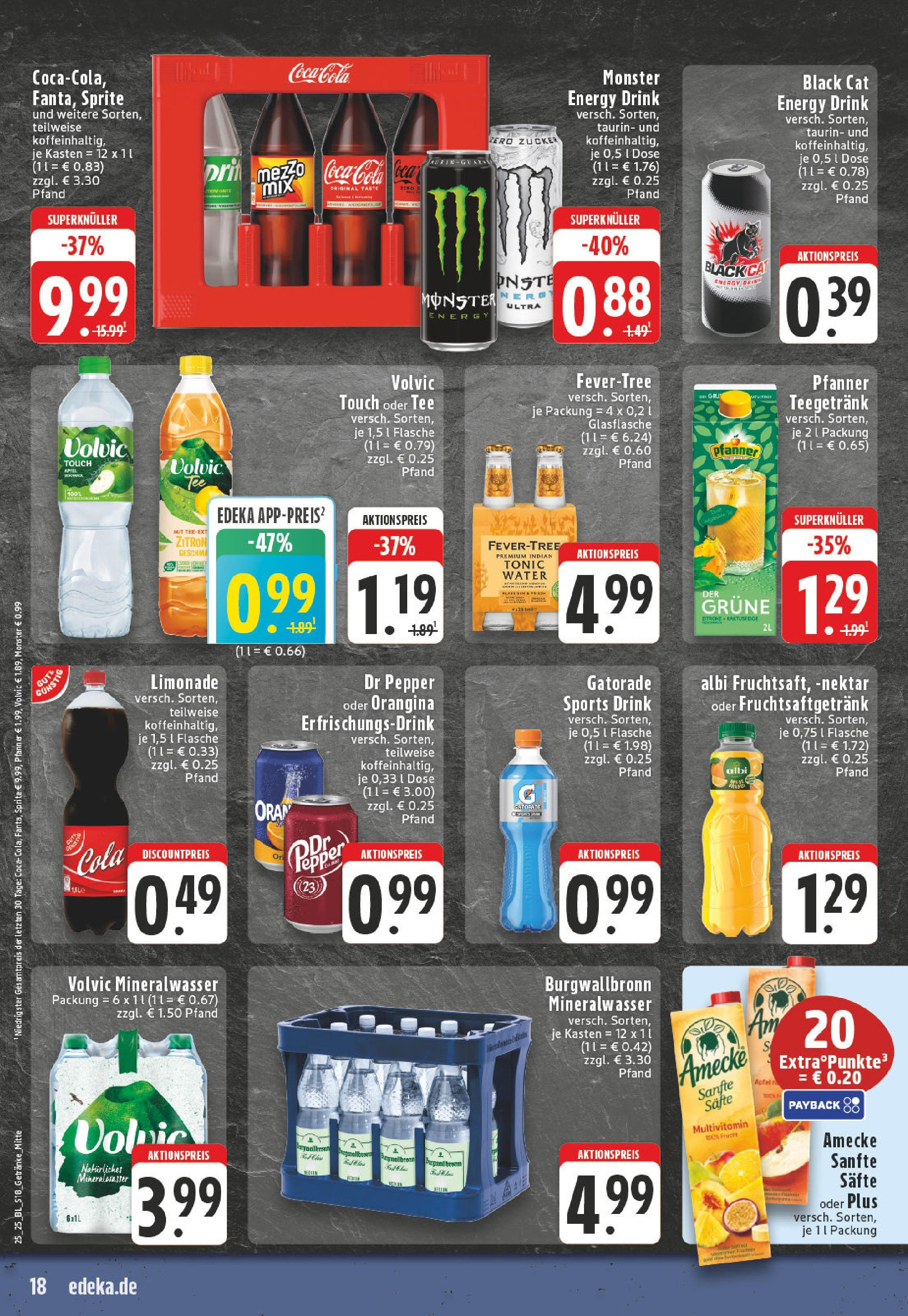 Edeka prospekt Willich	 (ab 15.06.2025) » Angebote Online | Seite: 18 | Produkte: Coca cola, Volvic touch, Mineralwasser, Volvic