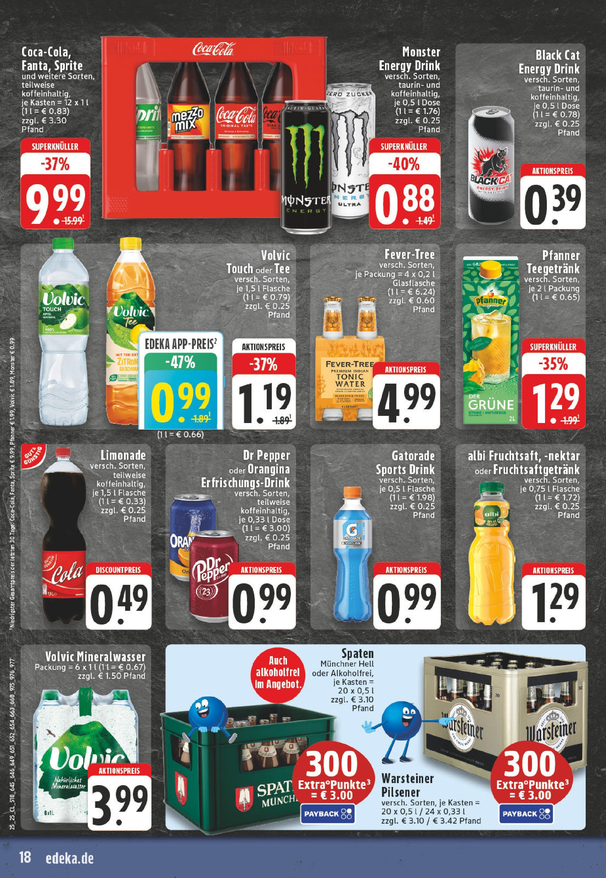 Edeka prospekt Mülheim / Ruhr - Dümpten	 (ab 15.06.2025) » Angebote Online | Seite: 18 | Produkte: Cola, Zucker, Warsteiner, Volvic