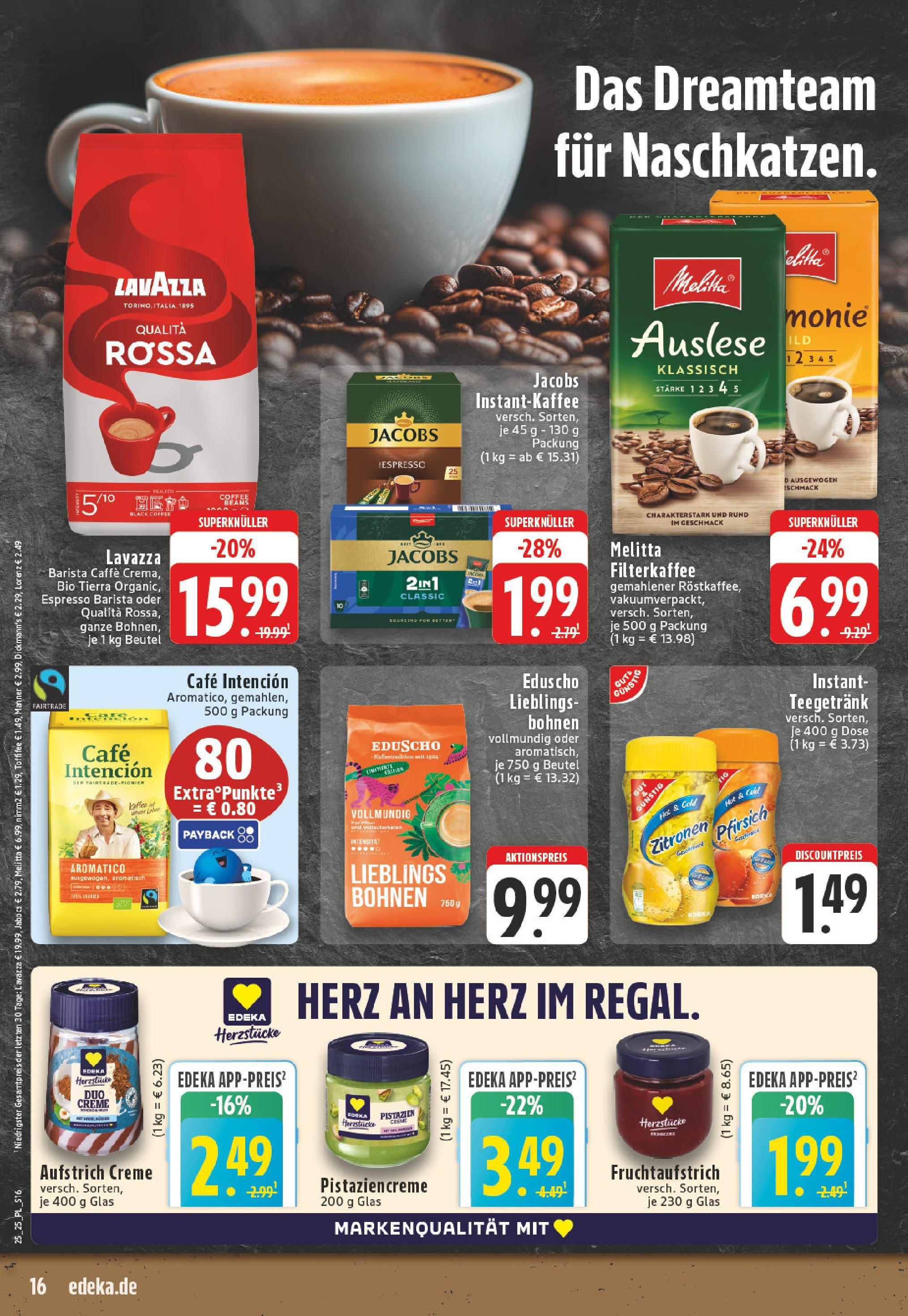 Edeka prospekt Wickede	 (ab 15.06.2025) » Angebote Online | Seite: 16 | Produkte: Pistazien, Creme, Pfirsich, Zitronen