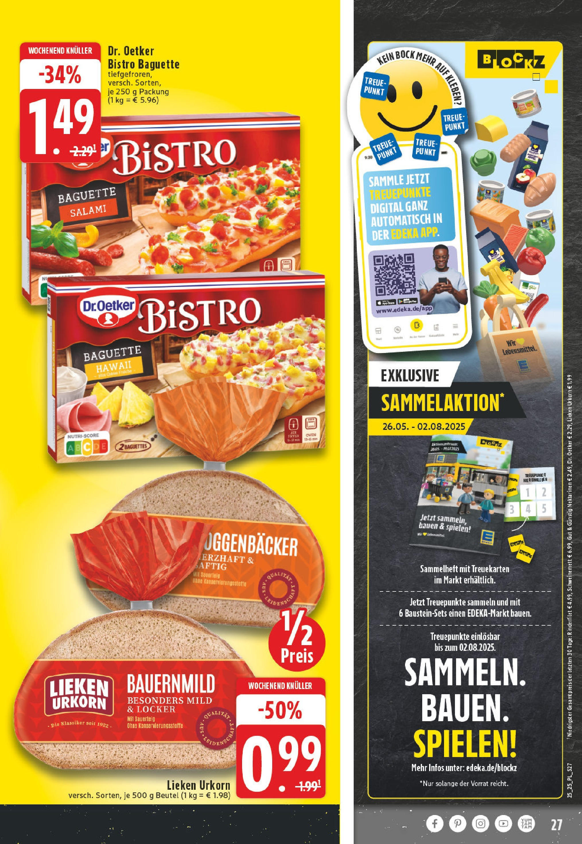 Edeka prospekt Wickede	 (ab 15.06.2025) » Angebote Online | Seite: 27 | Produkte: Nektarinen, Baguette, Salami, Pizza