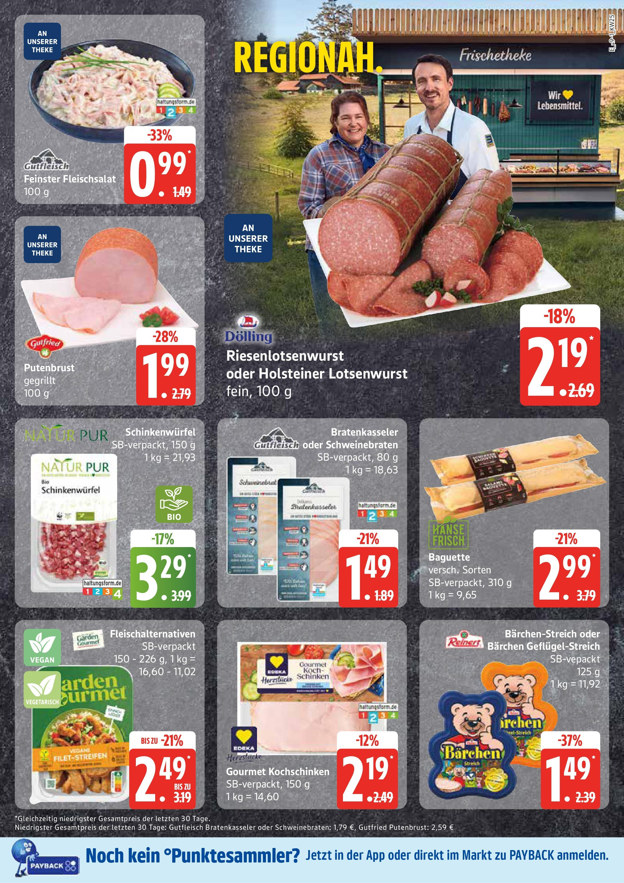 Edeka prospekt Neu Wulmstorf	 (ab 15.06.2025) » Angebote Online | Seite: 9 | Produkte: Theke, Baguette, Schinken
