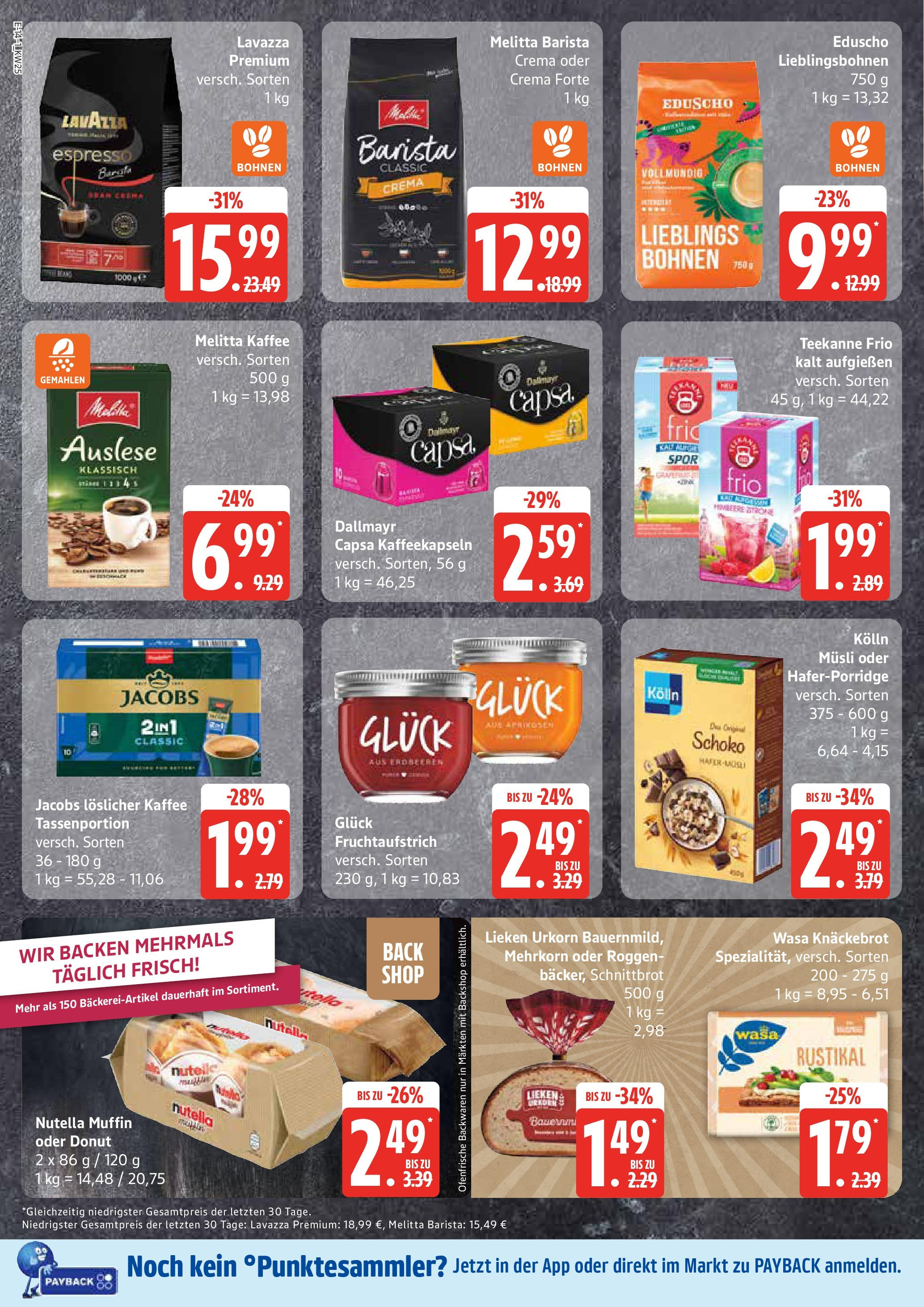 Edeka prospekt Neu Wulmstorf	 (ab 15.06.2025) » Angebote Online | Seite: 14 | Produkte: Melitta, Kolln musli, Nutella, Wasa knackebrot