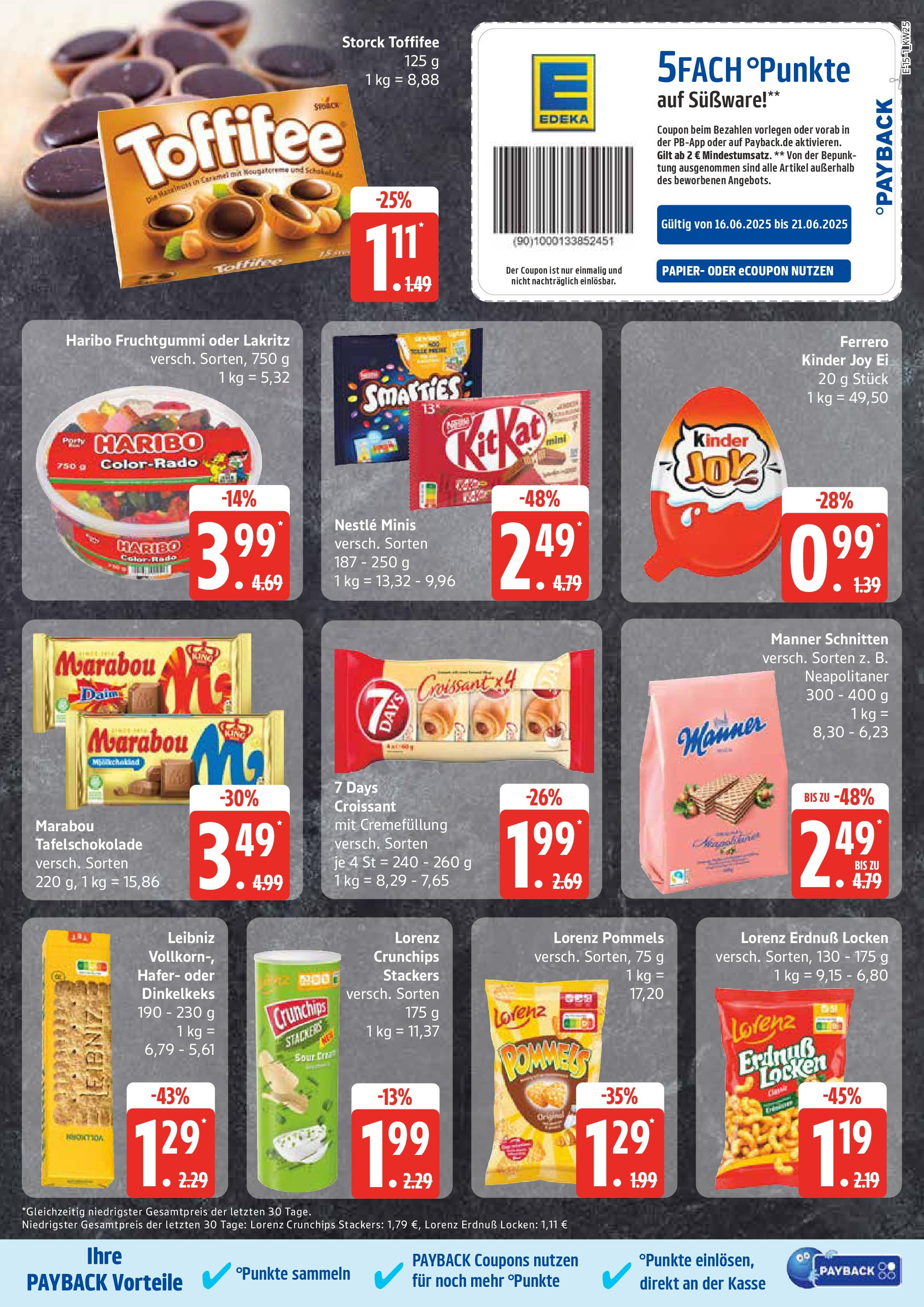 Edeka prospekt Neu Wulmstorf	 (ab 15.06.2025) » Angebote Online | Seite: 15 | Produkte: Haribo, Toffifee, Lorenz crunchips, Chips