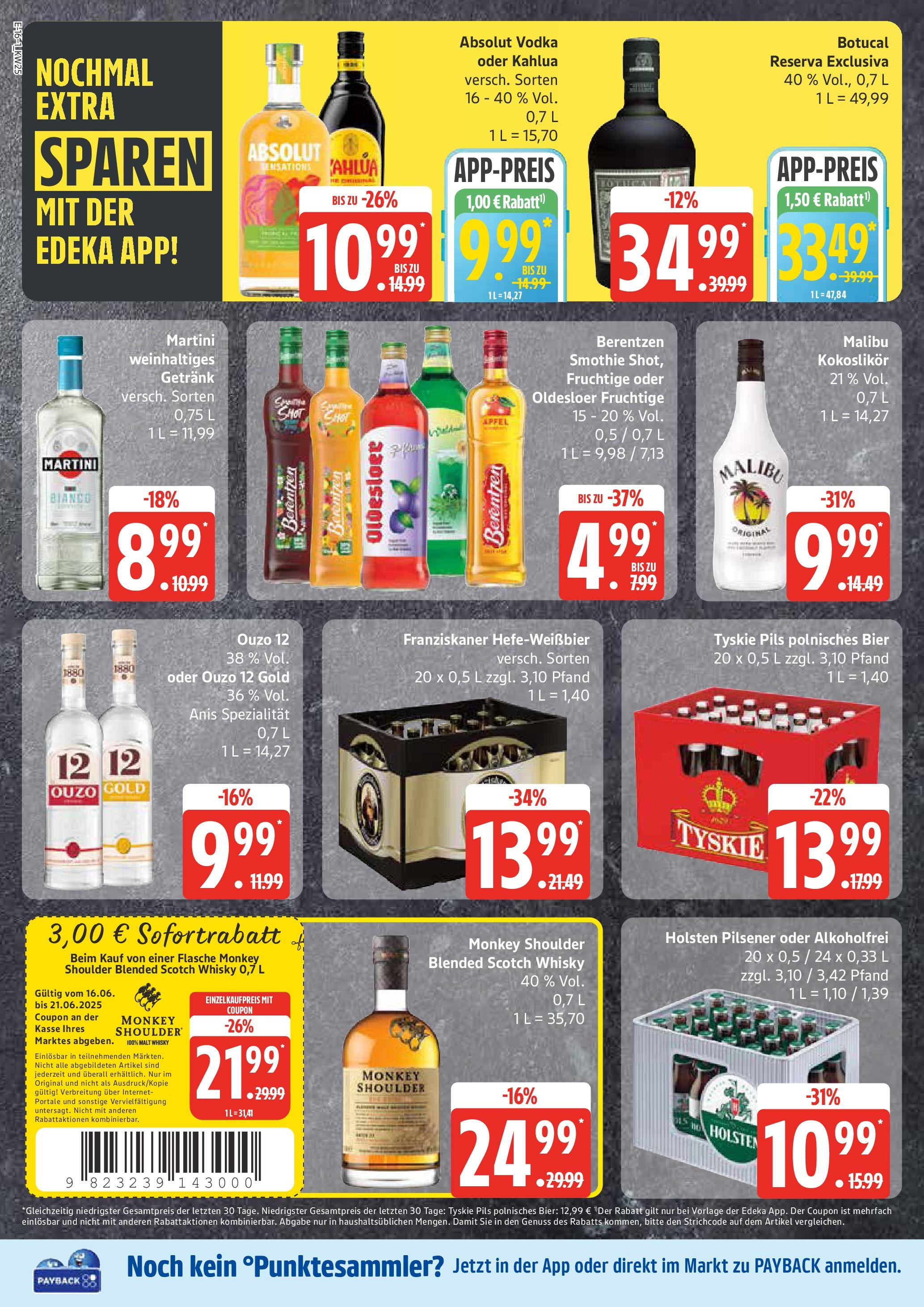 Edeka prospekt Neu Wulmstorf	 (ab 15.06.2025) » Angebote Online | Seite: 16 | Produkte: Tyskie, Pils, Holsten, Berentzen