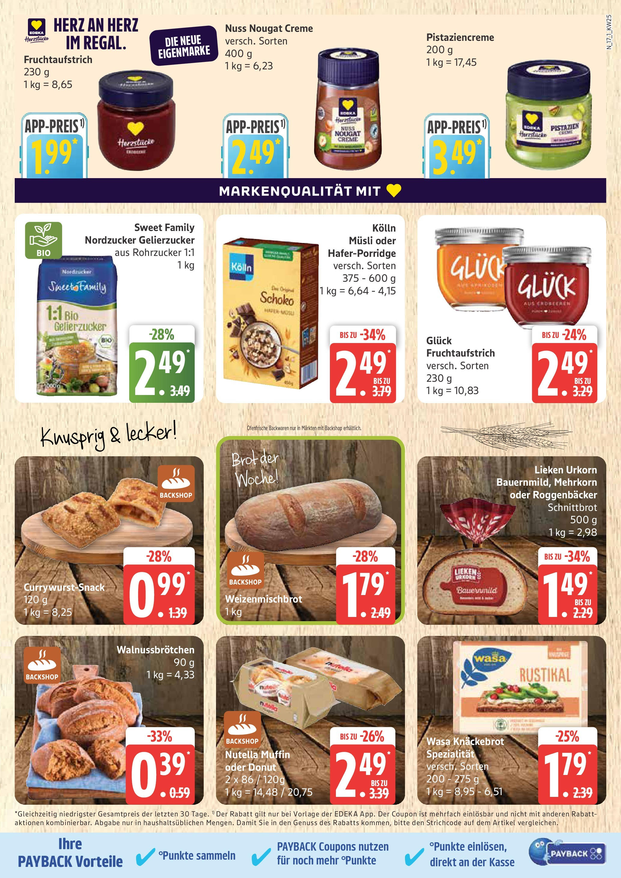 Marktkauf - Marktkauf: Wochenangebote (ab 15.06.2025) » Angebote online | Seite: 17 | Produkte: Kolln musli, Ofenfrische, Pistazien, Nutella