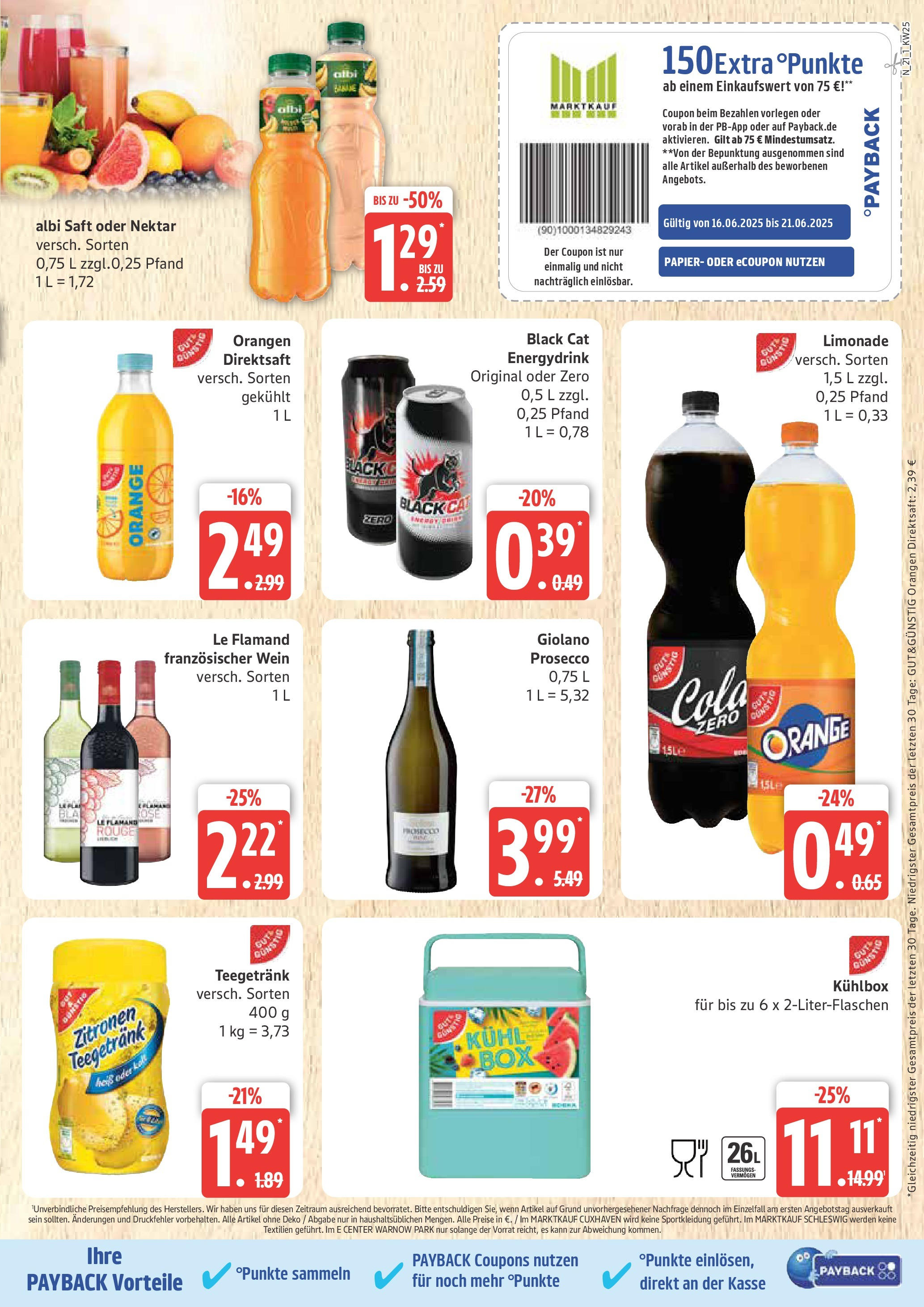 Marktkauf - Marktkauf: Wochenangebote (ab 15.06.2025) » Angebote online | Seite: 21 | Produkte: Limonade, Saft, Wein, Zitronen