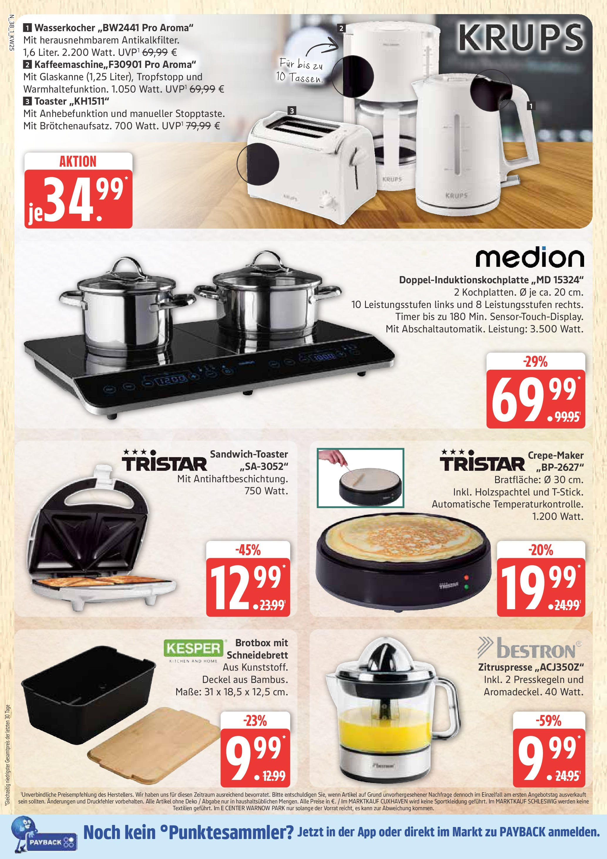 Marktkauf - Marktkauf: Wochenangebote (ab 15.06.2025) » Angebote online | Seite: 38 | Produkte: Krups, Wasserkocher, Toaster, Box