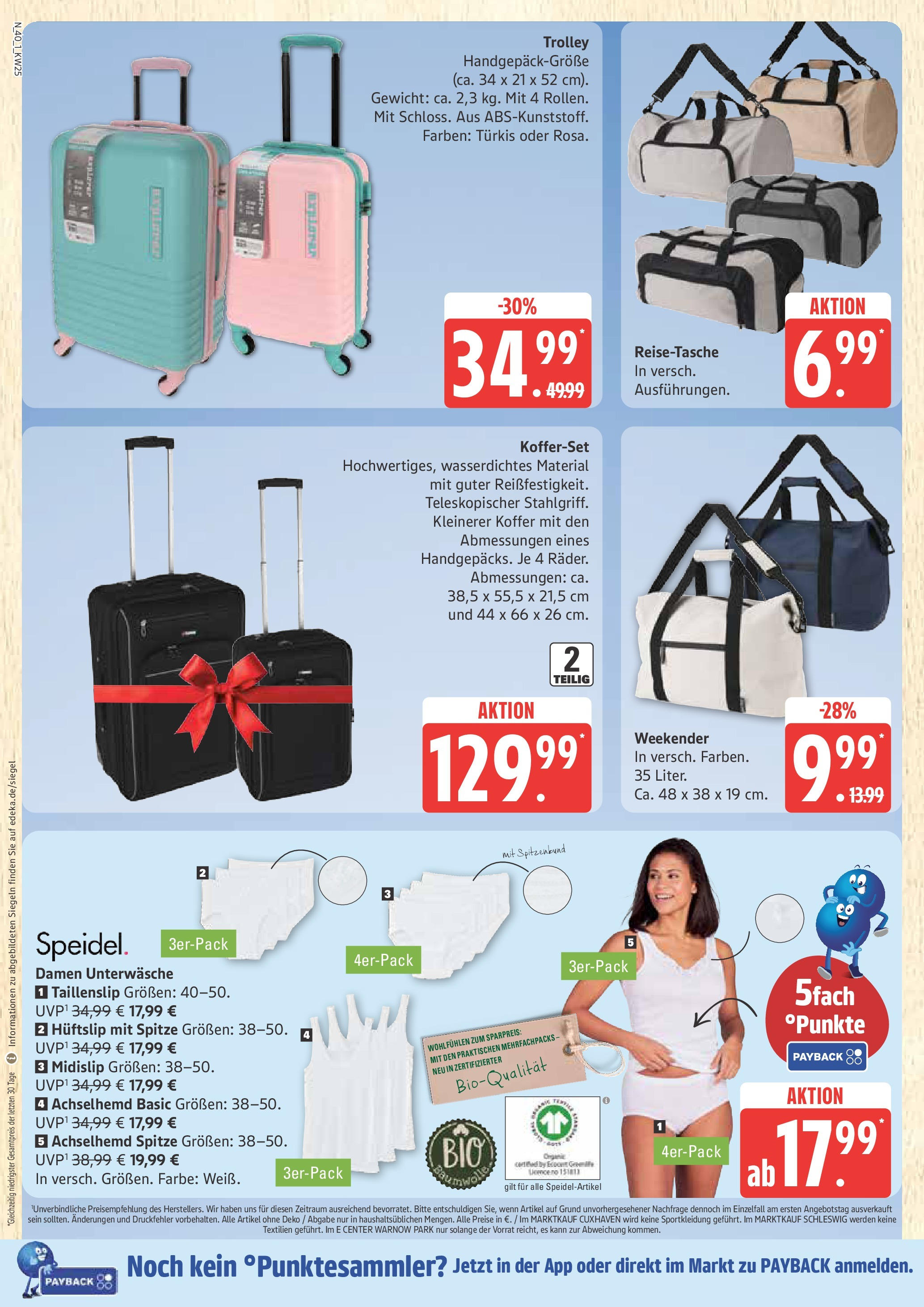 Marktkauf - Marktkauf: Wochenangebote (ab 15.06.2025) » Angebote online | Seite: 40 | Produkte: Gewicht, Unterwäsche, Reisetasche, Koffer