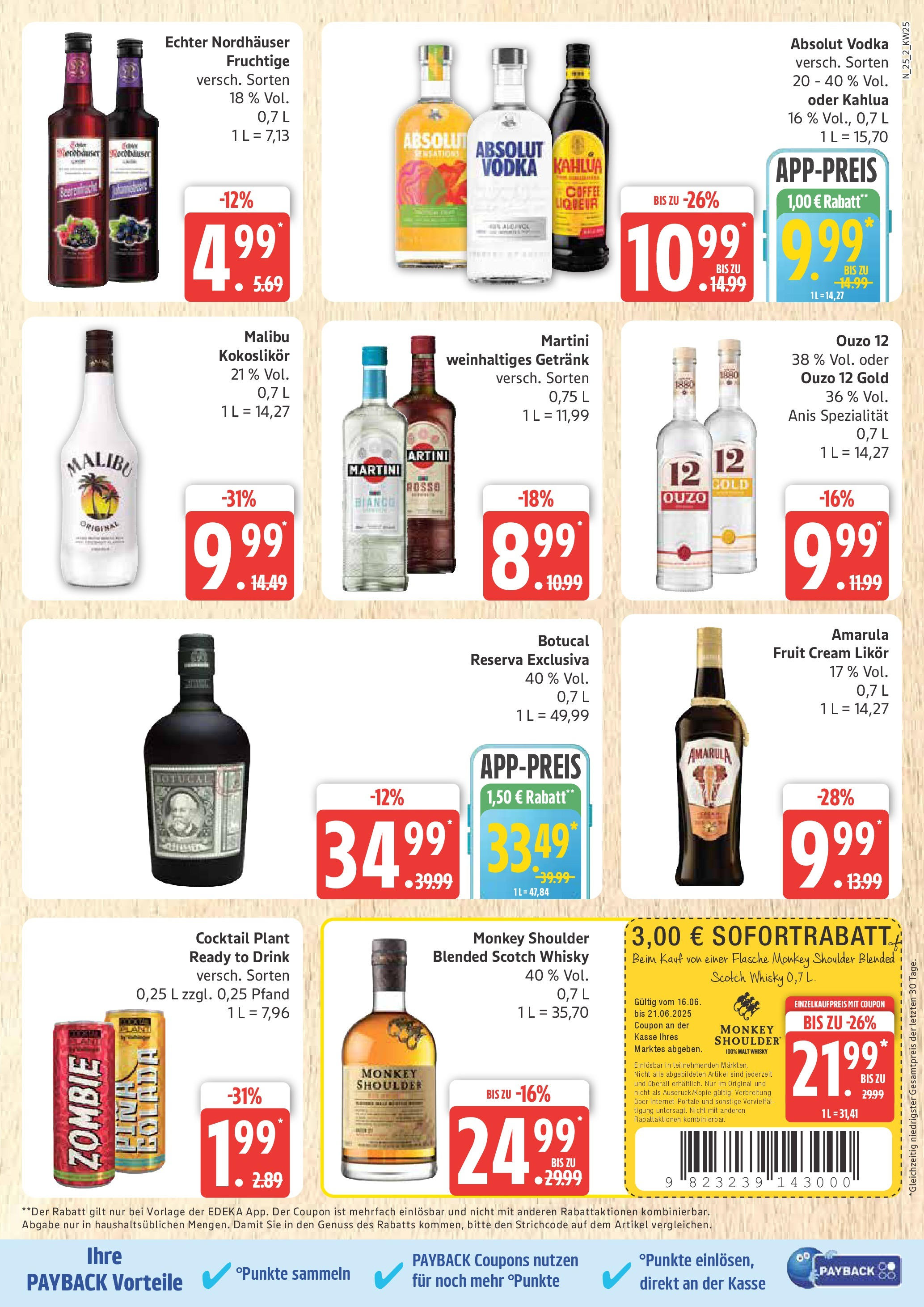 Marktkauf - Marktkauf: Wochenangebote (ab 15.06.2025) » Angebote online | Seite: 25 | Produkte: Martini, Ouzo 12, Rum, Vodka